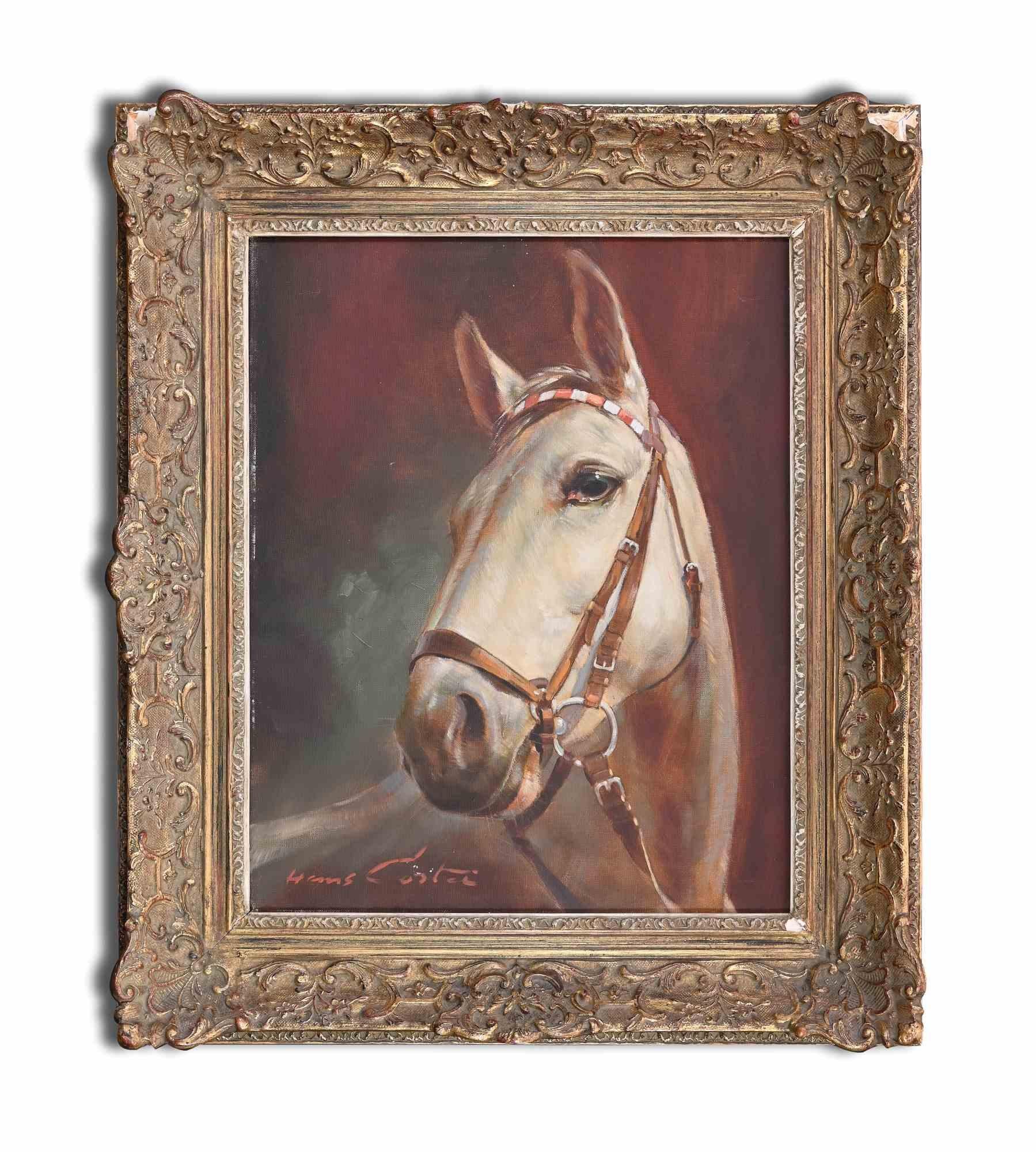 Ritratto di cavallo  - Dipinto di Hans Cortes - metà del XX secolo in vendita 1