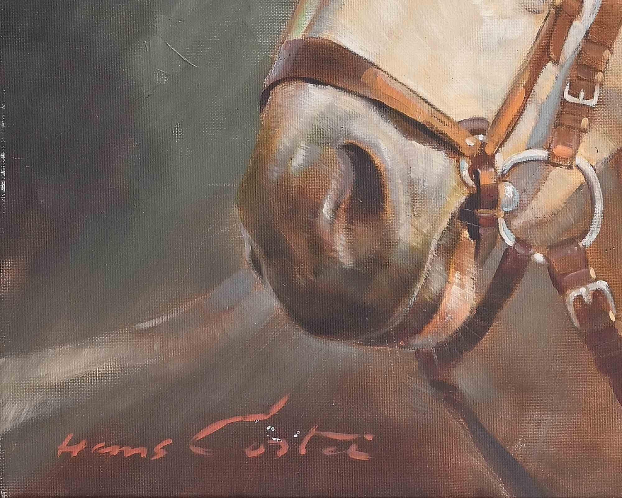 Horse Portrait  - Painting by Hans Cortes - Mid-20th century For Sale 1