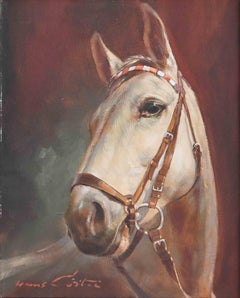 Retro Horse Portrait  - Painting by Hans Cortes - Mid-20th century