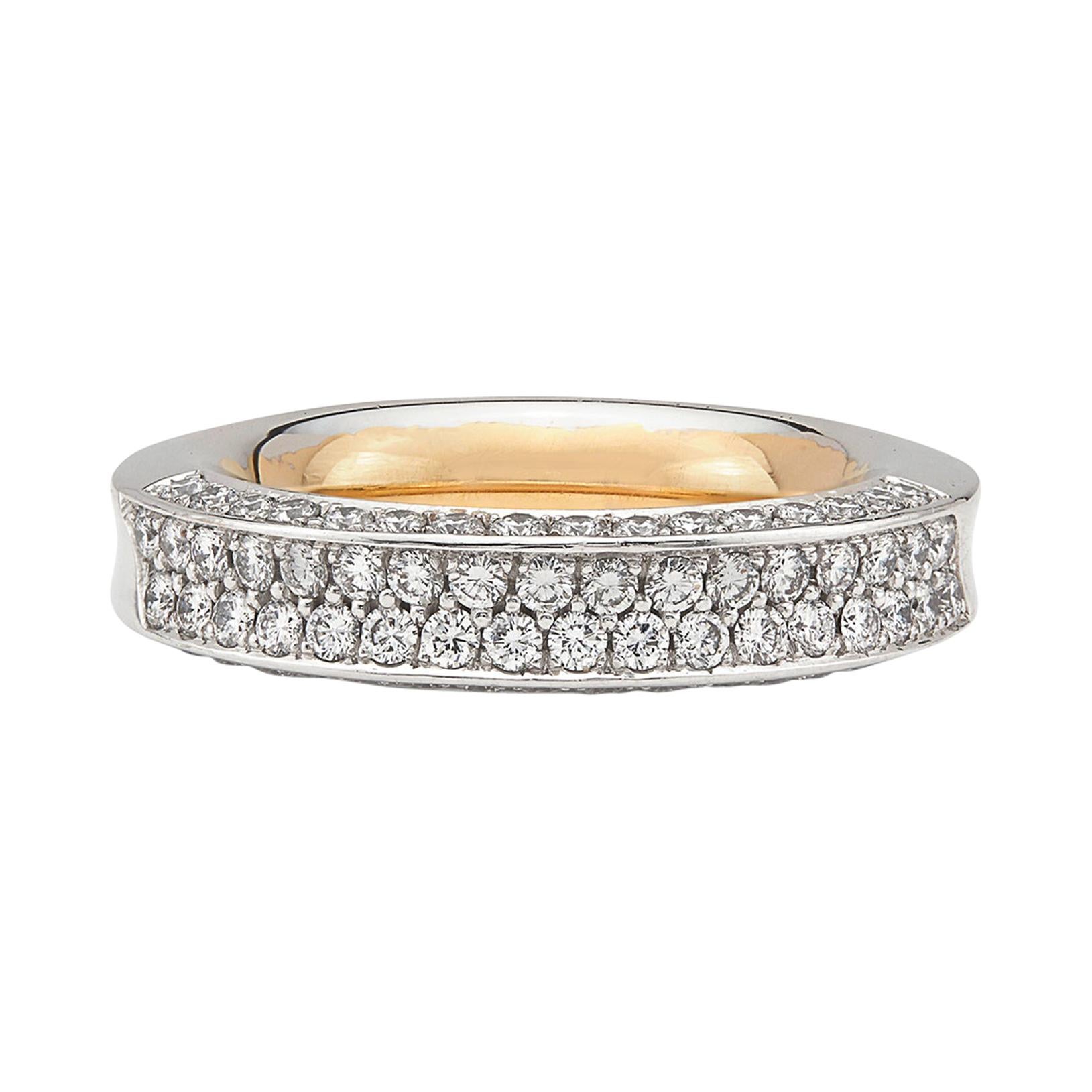 Hans D. Kreiger Diamond and 18 Karat Bicolor Gold Ring For Sale
