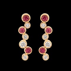 Hans D. Kreiger Diamond and Pink Tourmaline Earrings