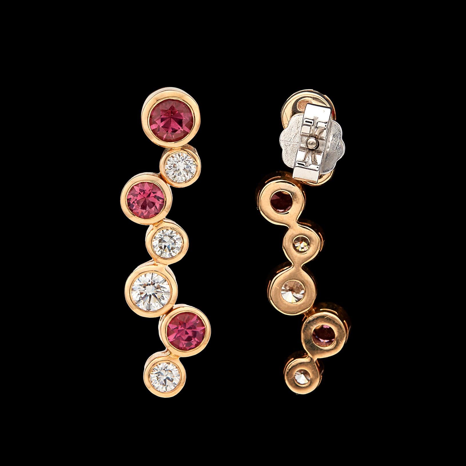 Women's Hans D. Kreiger Diamond and Pink Tourmaline Earrings