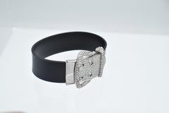 Hans D. Krieger Black Rubber Bracelet ( Hermes Style) with 18k White Gold