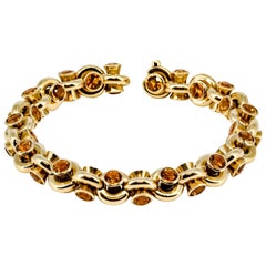 Hans D. Krieger Citrine Diamond and Gold Link Bracelet