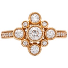 Hans D. Krieger Diamond and 18 Karat Rose Gold Ring