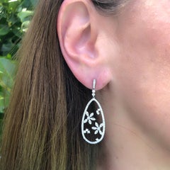 Hans D. Krieger Diamond and 18 Karat White Gold Earrings