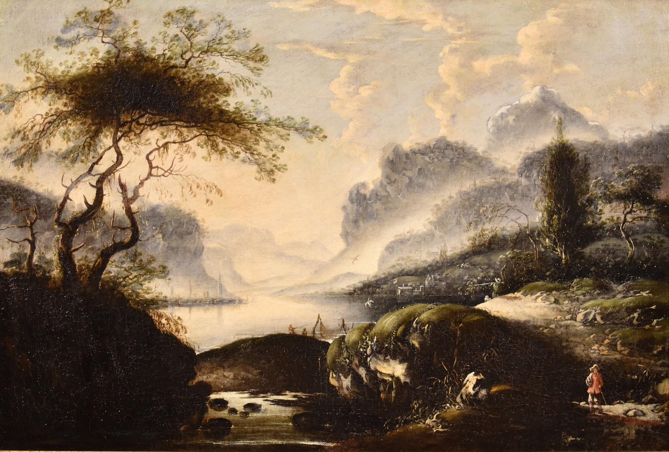 De Jode Winter Landschaftsgemälde Öl auf Leinwand Alter Meister 17. Jahrhundert Flämische Kunst – Painting von Hans de Jode (The Hague, 1630 - Vienna, 1663)