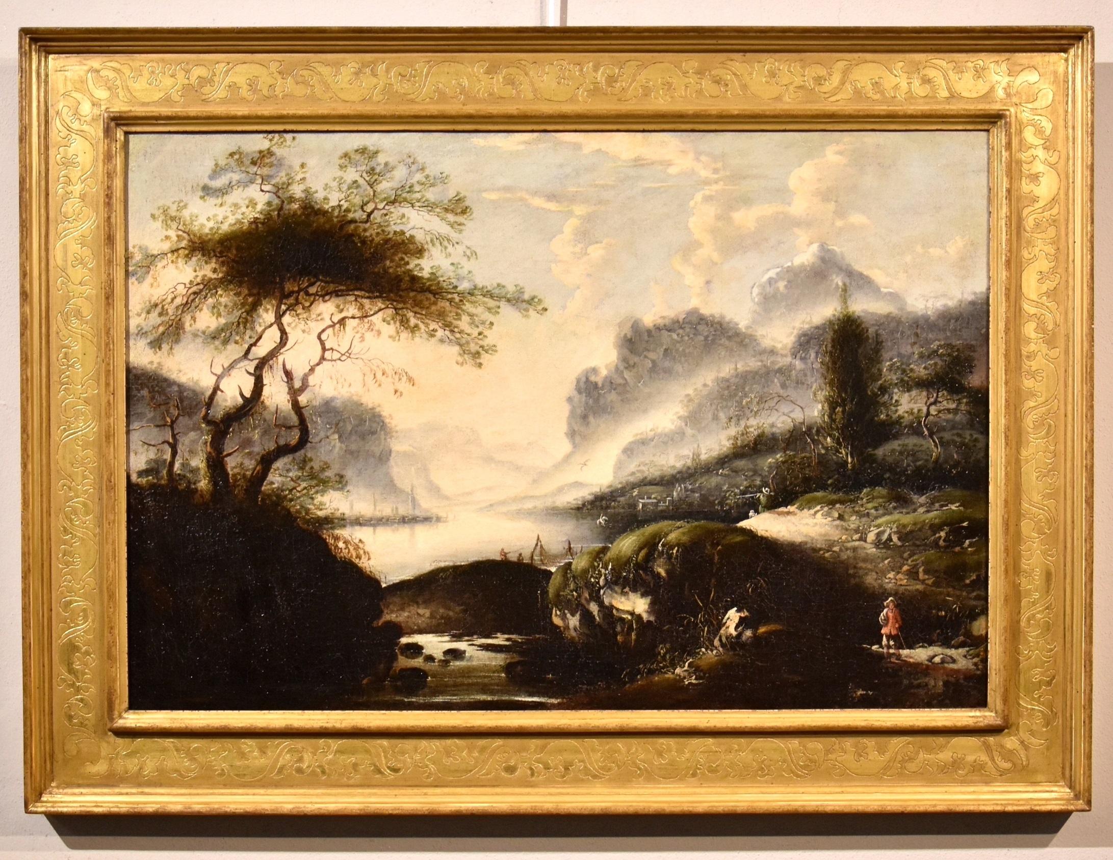 Hans de Jode (The Hague, 1630 - Vienna, 1663) Landscape Painting – De Jode Winter Landschaftsgemälde Öl auf Leinwand Alter Meister 17. Jahrhundert Flämische Kunst