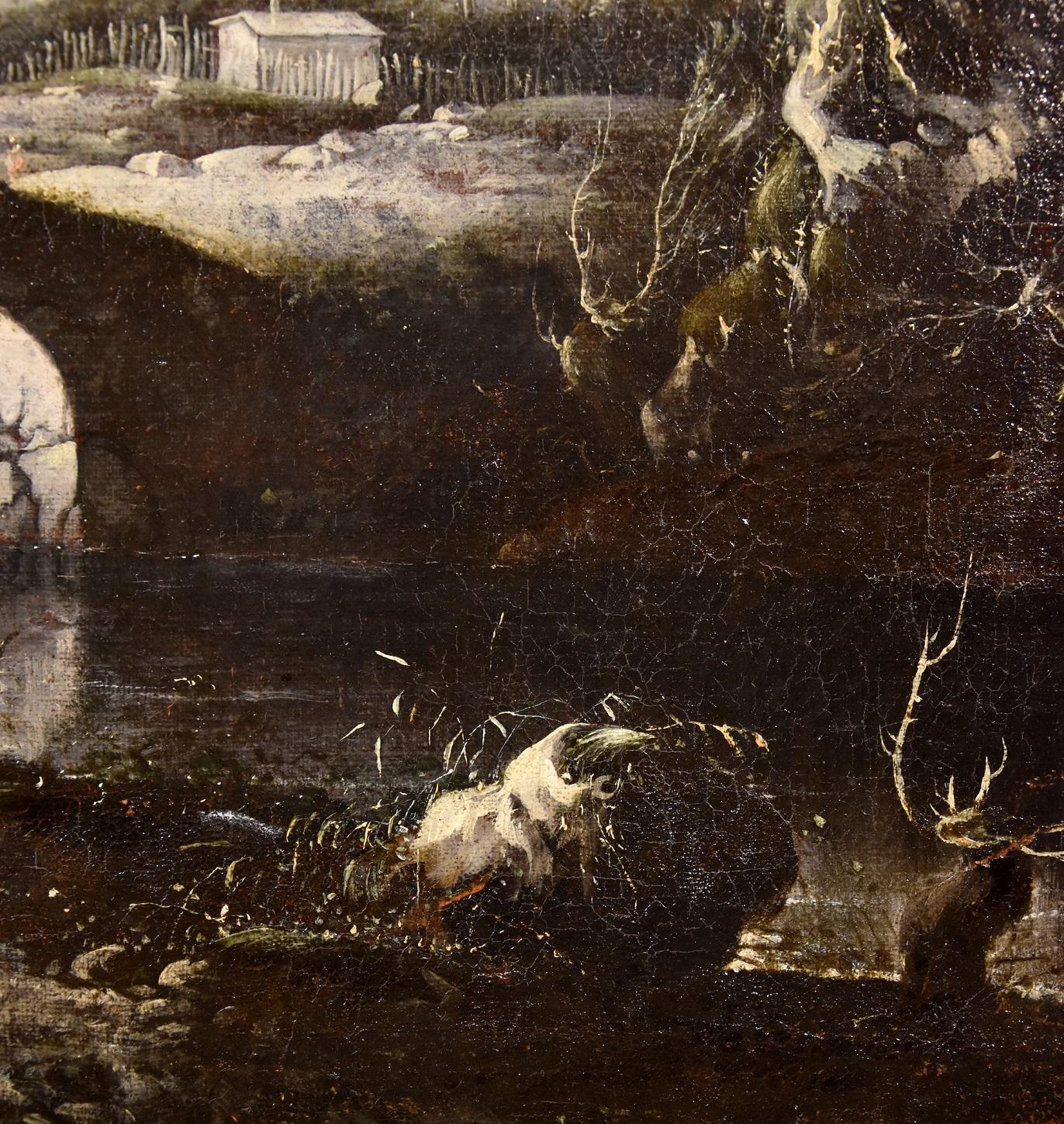 A Winter Landscape De Jode Paint Oil on canvas Old master 17th Century Flemish Art en vente 5