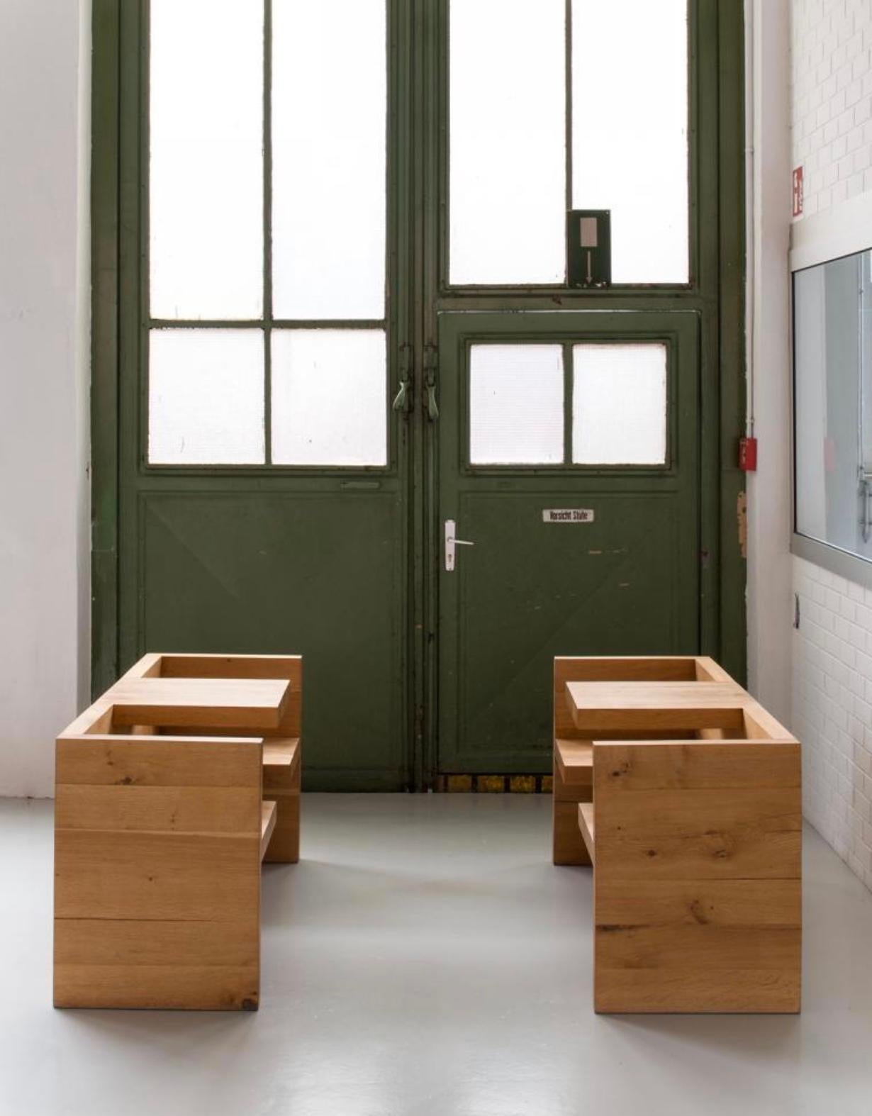 Hans de Pelsmacker 'TAFEL' Table and Bench in Brushed Aluminium for e15 For Sale 4