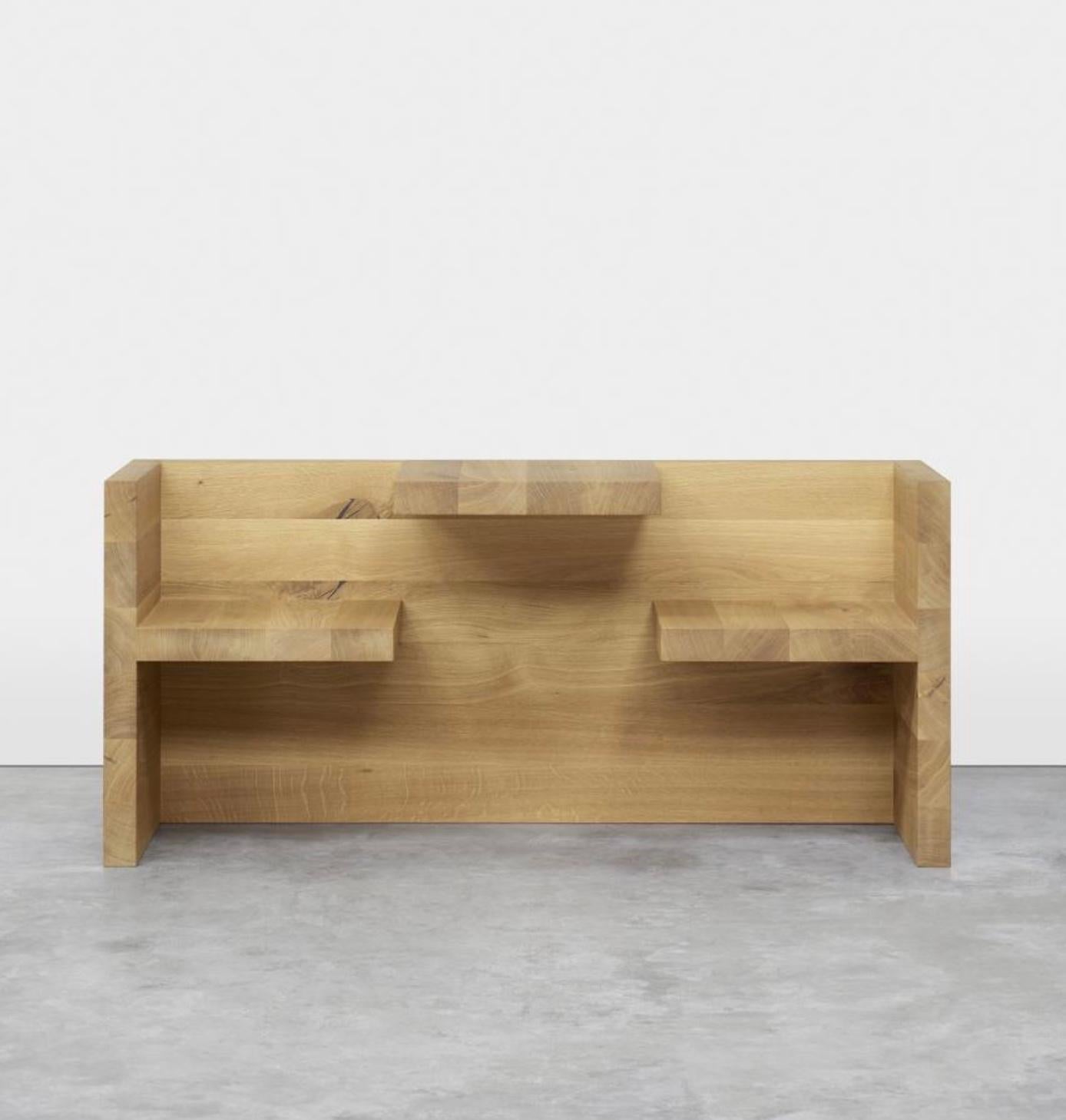 Hans de Pelsmacker 'TAFEL' Table and Bench in Brushed Aluminium for e15 In New Condition For Sale In Tilburg, NL