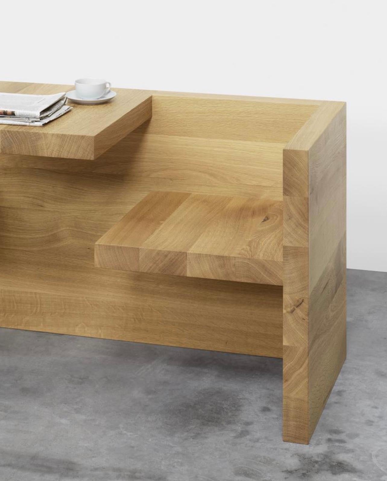 Contemporary Hans de Pelsmacker 'TAFEL' Table and Bench in Brushed Aluminium for e15 For Sale