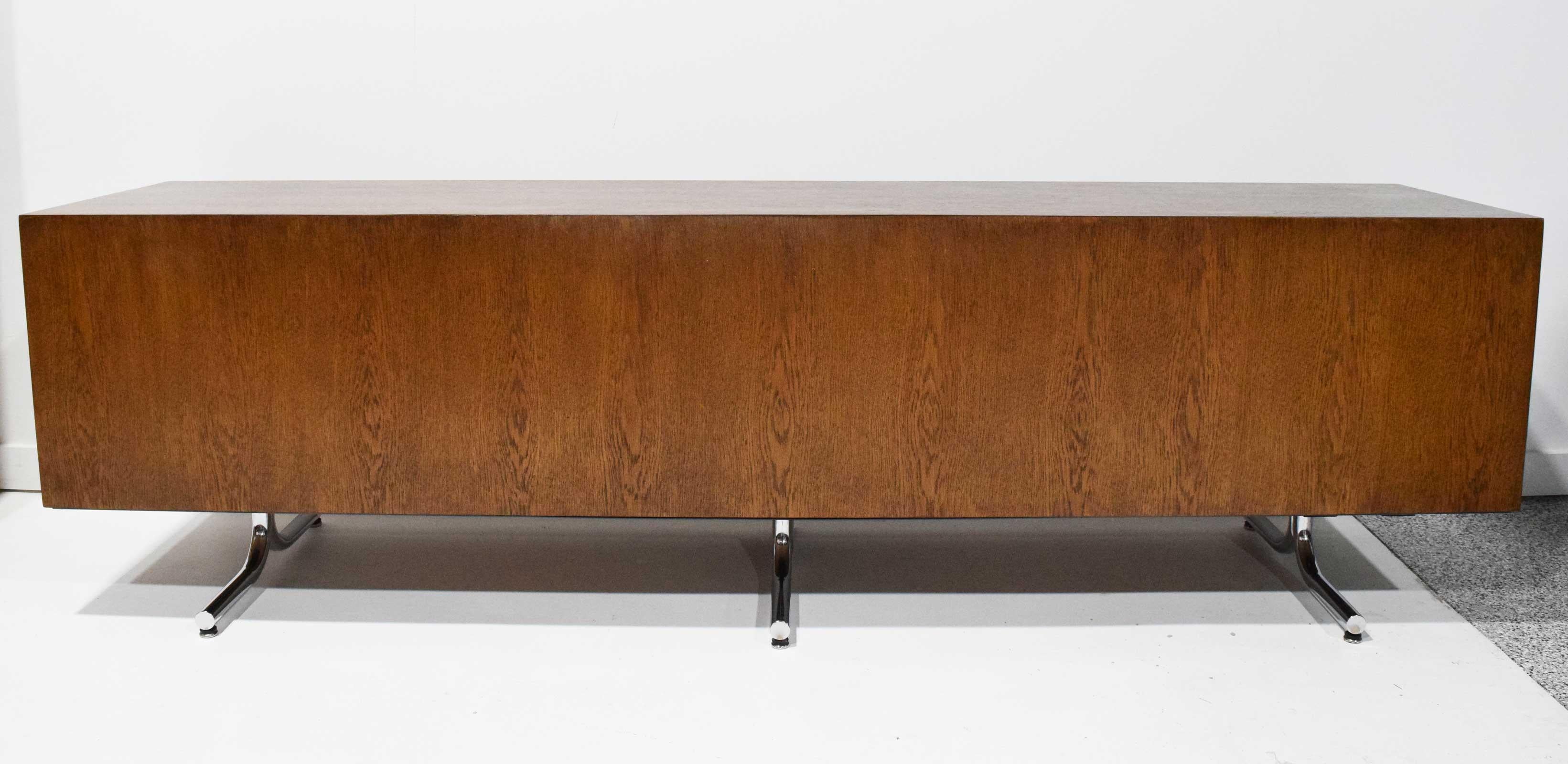 Hans Eichenberger for Stendig Oak Credenza with Stylized Chrome Legs 3
