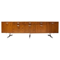 Hans Eichenberger for Stendig Oak Credenza with Stylized Chrome Legs