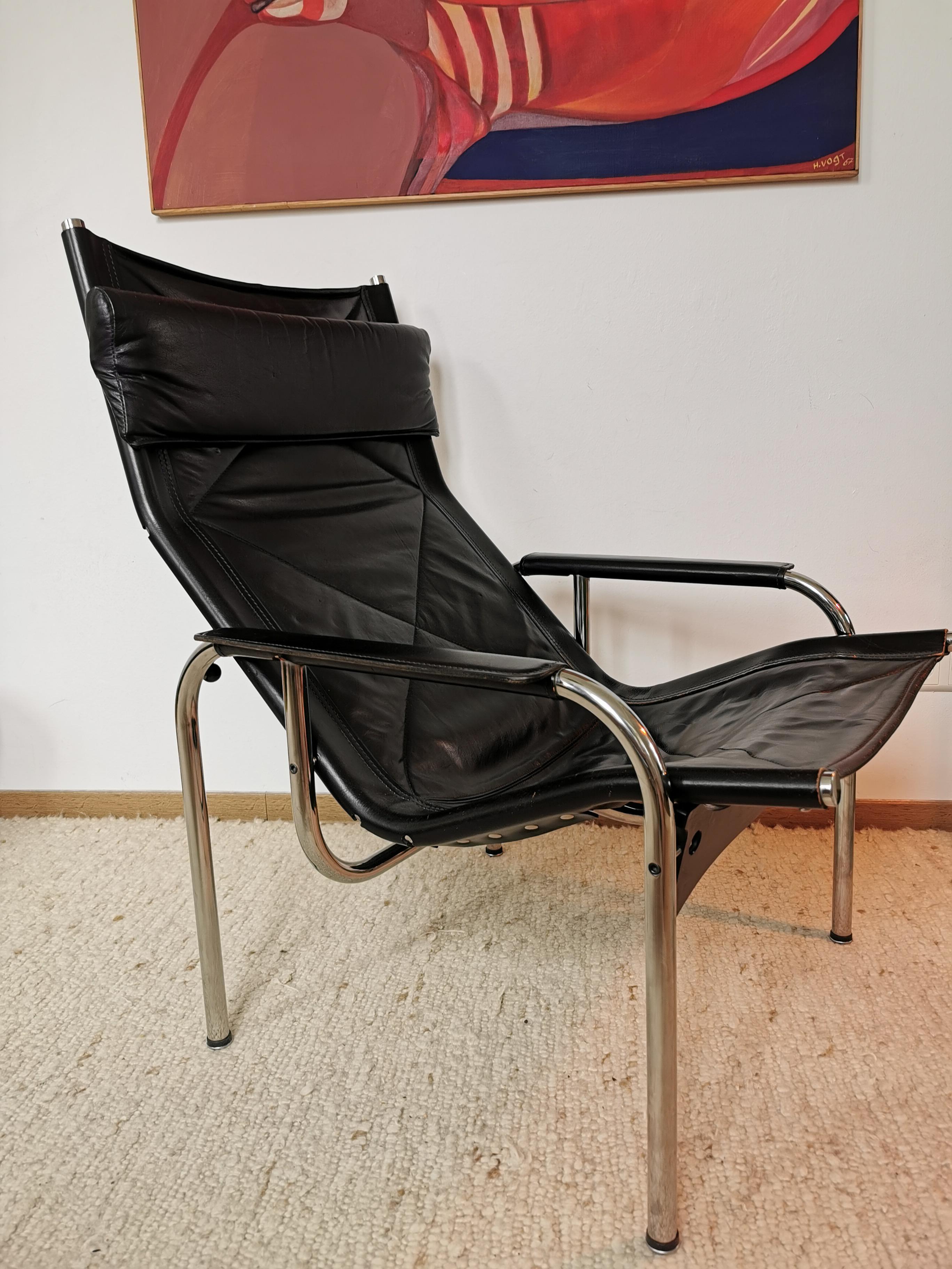 Hans Eichenberger Chair Strässle switzerland design loungechair Ottoman  For Sale 3
