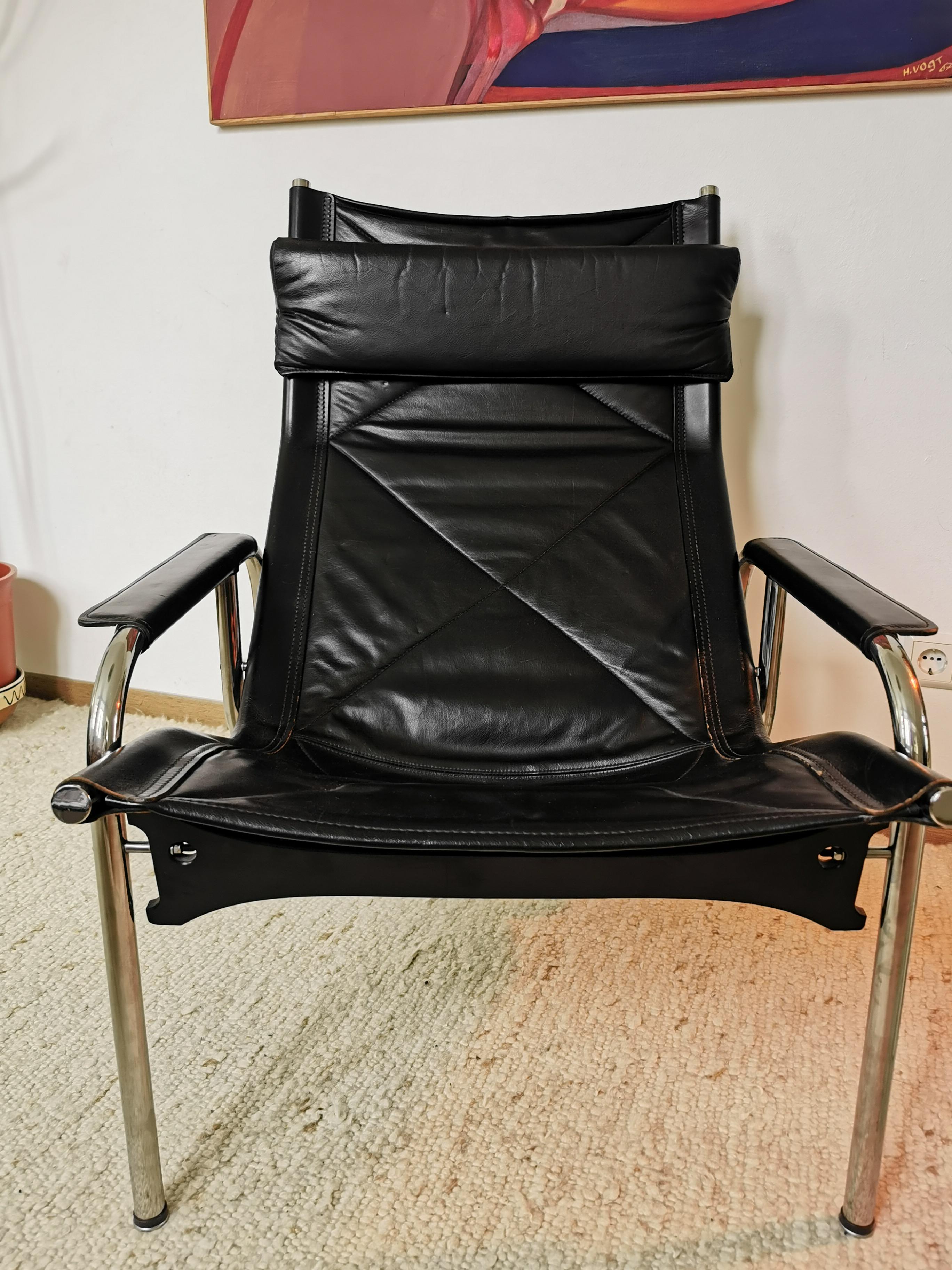 Hans Eichenberger Chair Strässle switzerland design loungechair Ottoman  For Sale 2