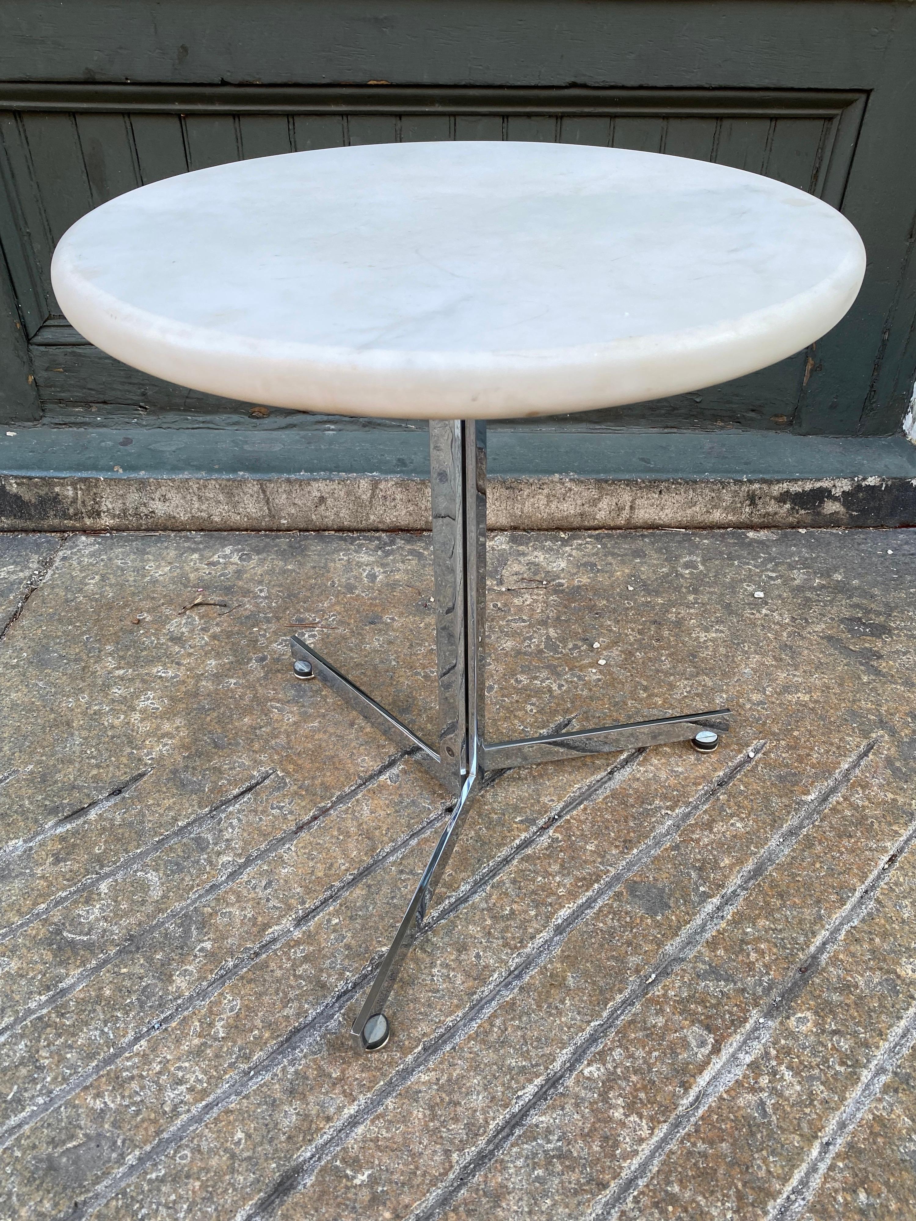 Swiss Hans Eichenberger Chrome and Marble Side Table