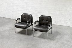 Hans Eichenberger 'Eurochair' Leather Lounge Chairs for Girsberger, 1970s