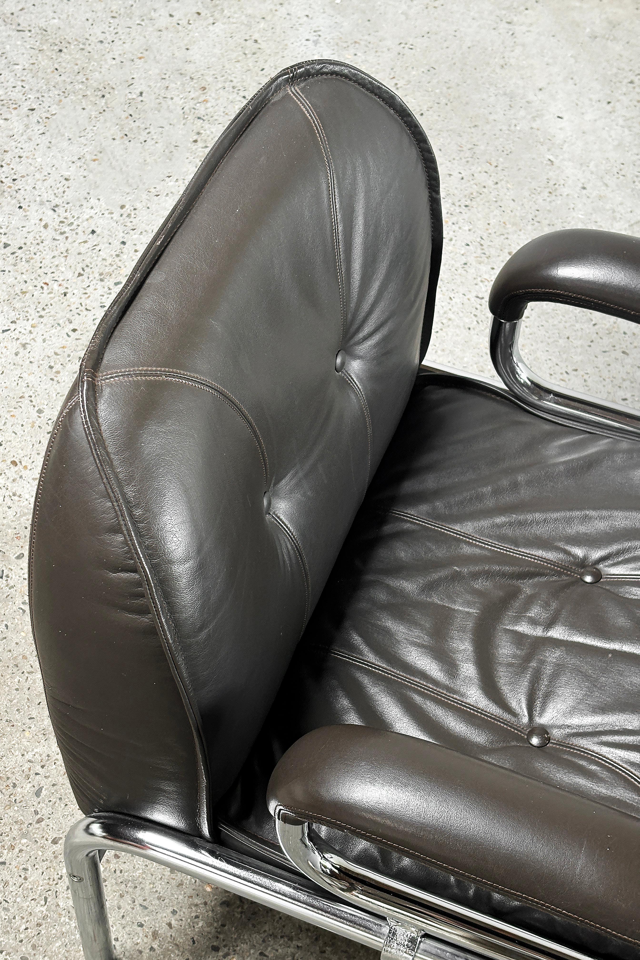 Late 20th Century Hans Eichenberger 'Eurochair' Leather Lounge Chairs for Girsberger, 1970s For Sale