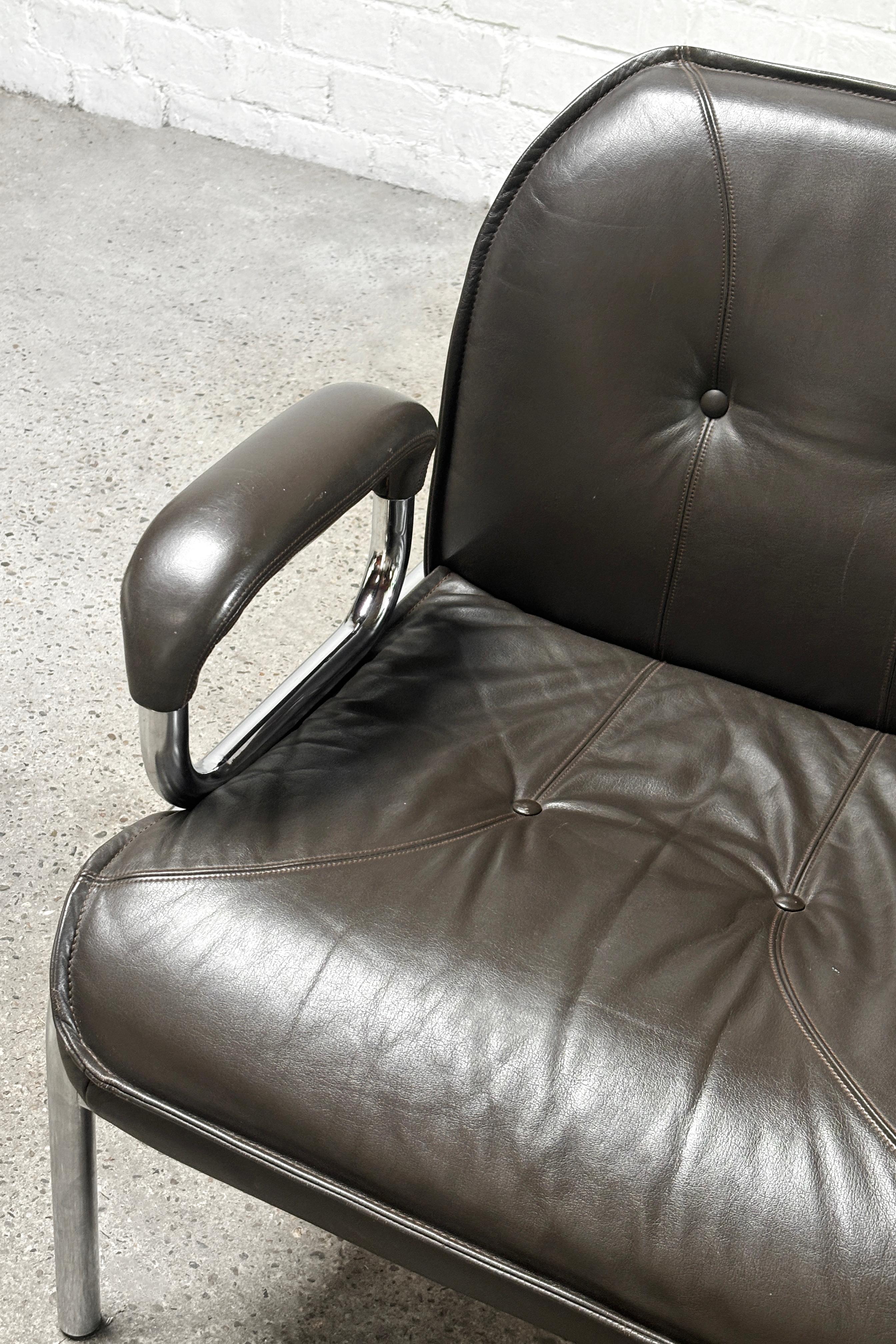 Hans Eichenberger 'Eurochair' Leather Lounge Chairs for Girsberger, 1970s For Sale 2