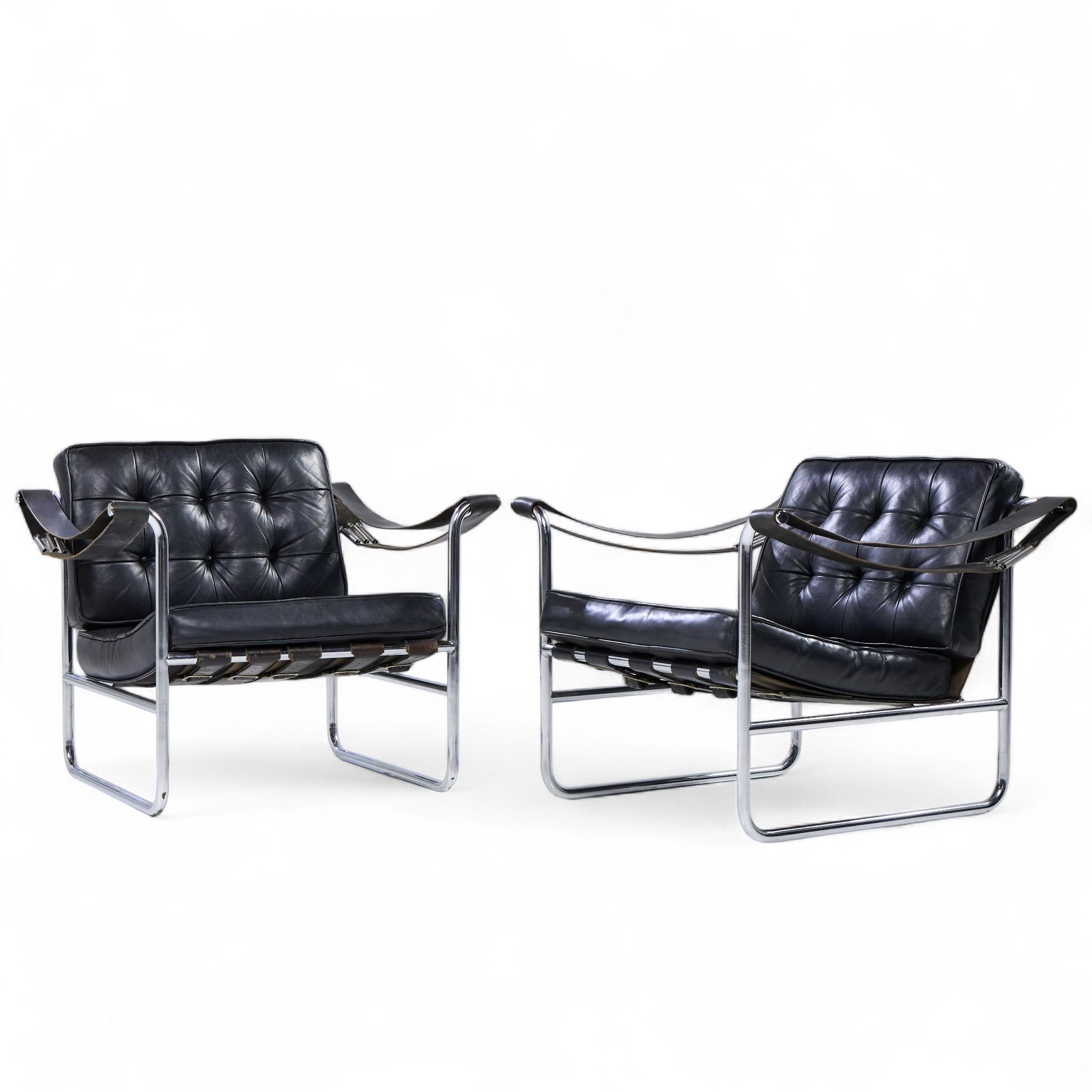 Mid-Century Modern Hans Eichenberger for De Sede Model HE 113 Mid Century Lounge Chairs - Pair en vente