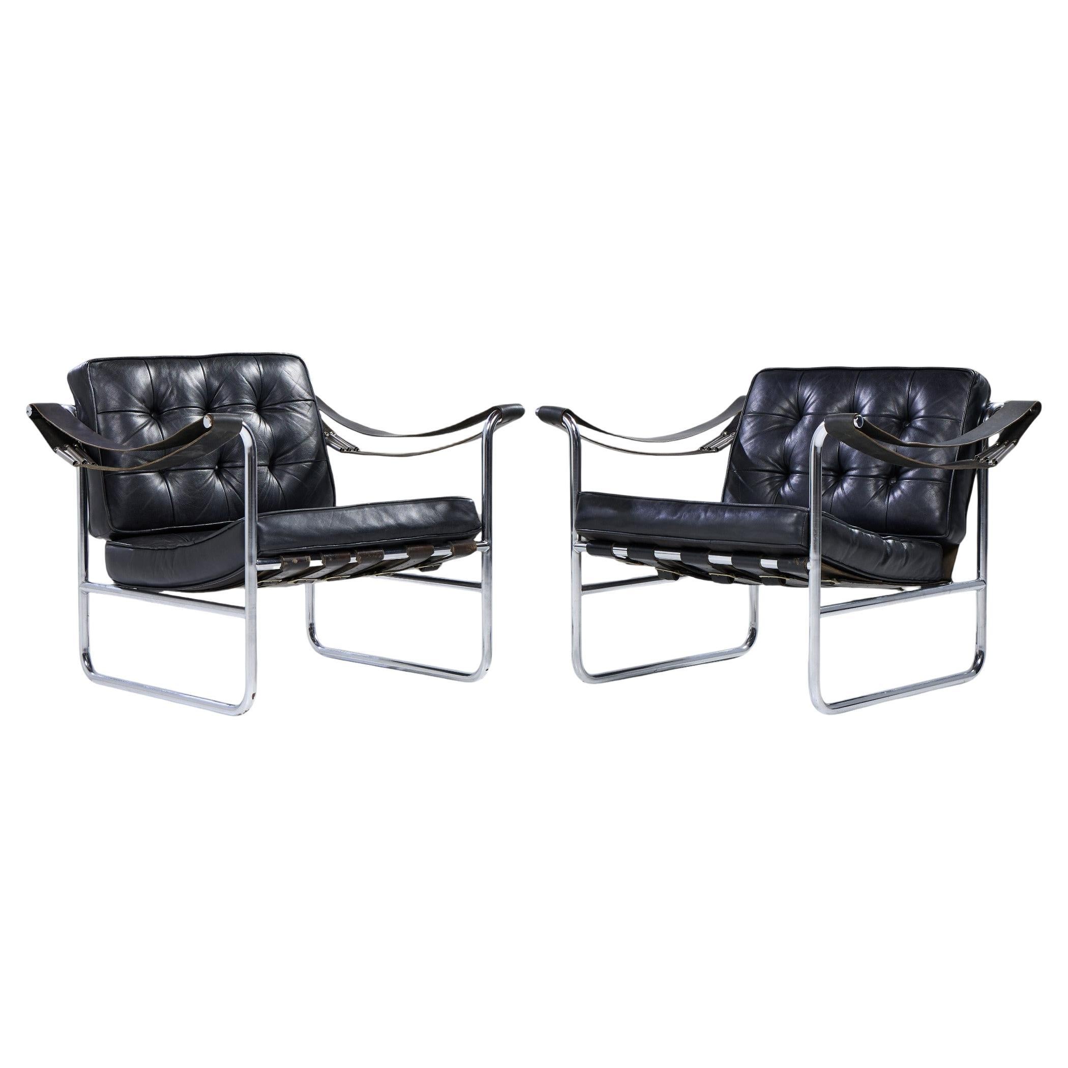 Hans Eichenberger for De Sede Model HE 113 Mid Century Lounge Chairs - Pair