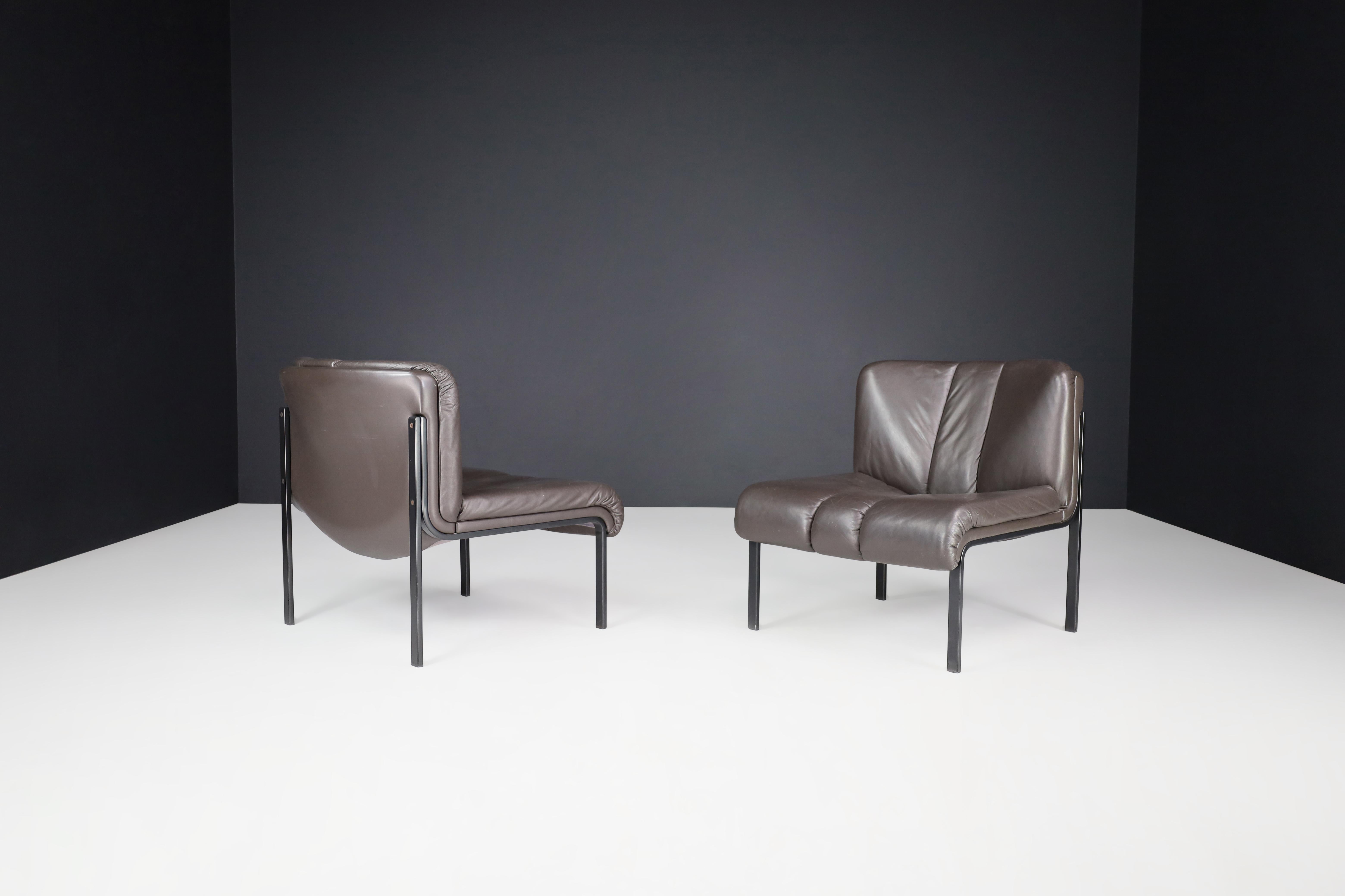 Hans Eichenberger für Girsberger 'Eurochairs' in Leder, Schweiz 1970er Jahre (Schweizerisch) im Angebot