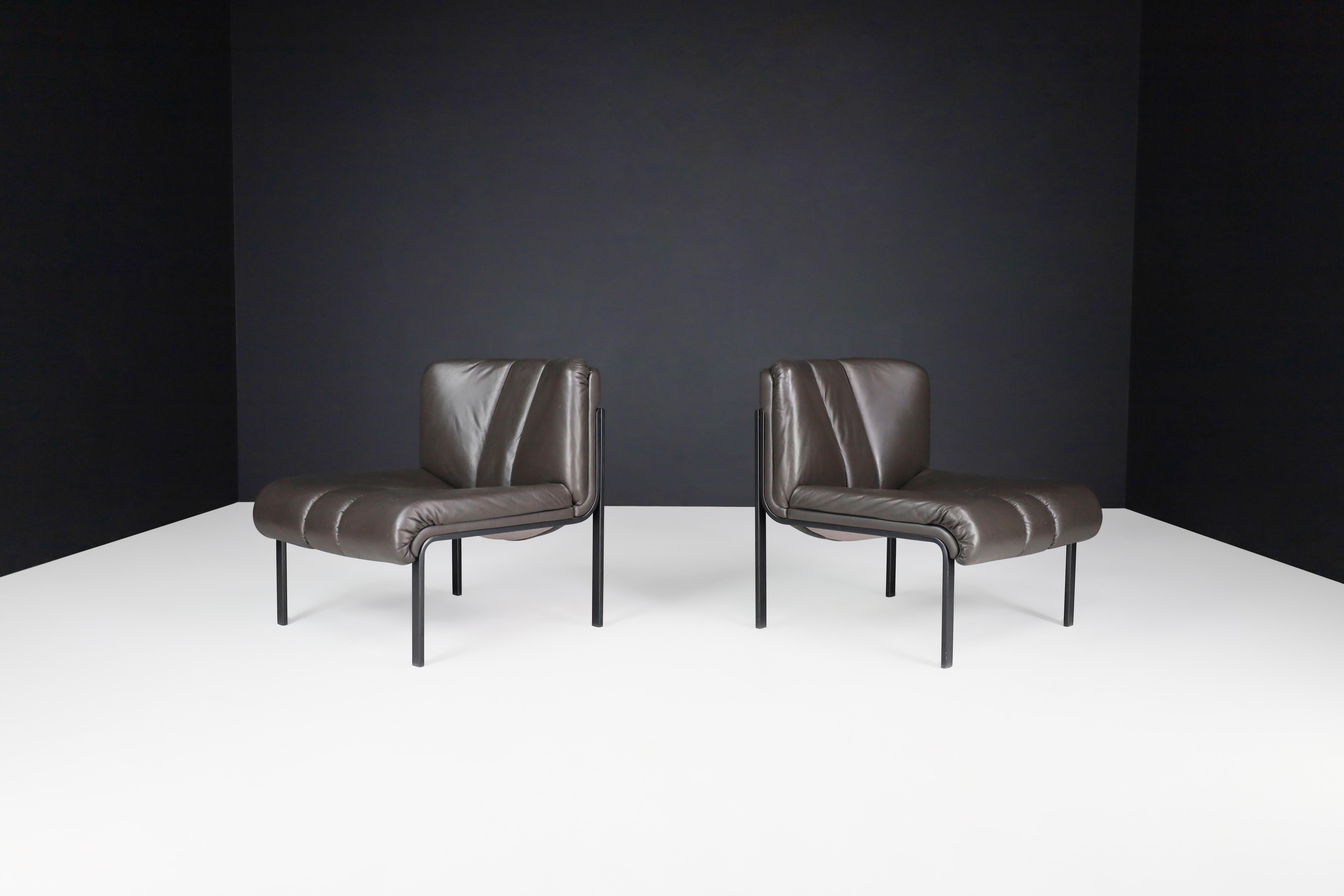 Hans Eichenberger für Girsberger 'Eurochairs' in Leder, Schweiz 1970er Jahre im Zustand „Gut“ im Angebot in Almelo, NL