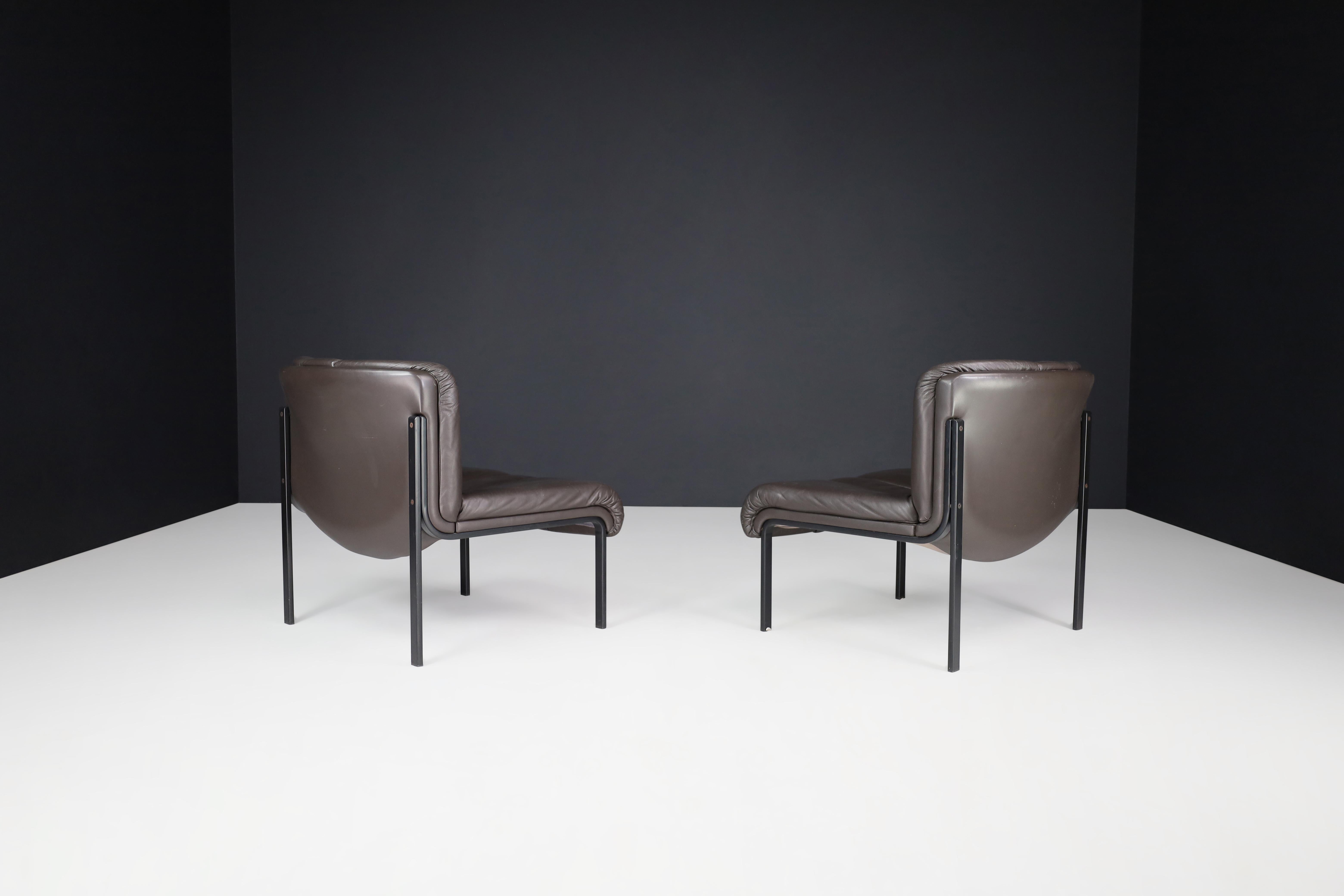 Hans Eichenberger für Girsberger 'Eurochairs' in Leder, Schweiz 1970er Jahre (20. Jahrhundert) im Angebot