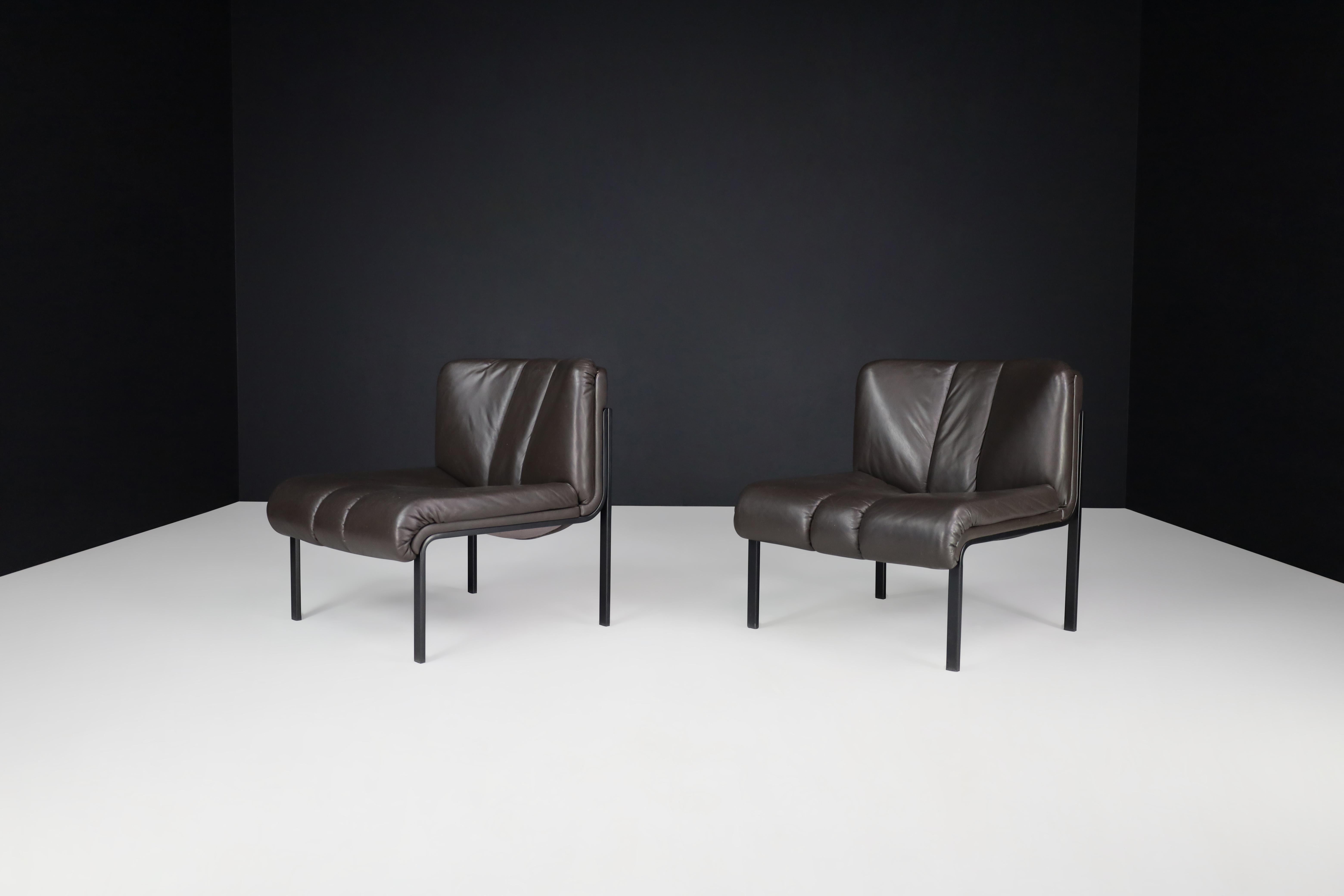 Hans Eichenberger für Girsberger 'Eurochairs' in Leder, Schweiz 1970er Jahre im Angebot 1