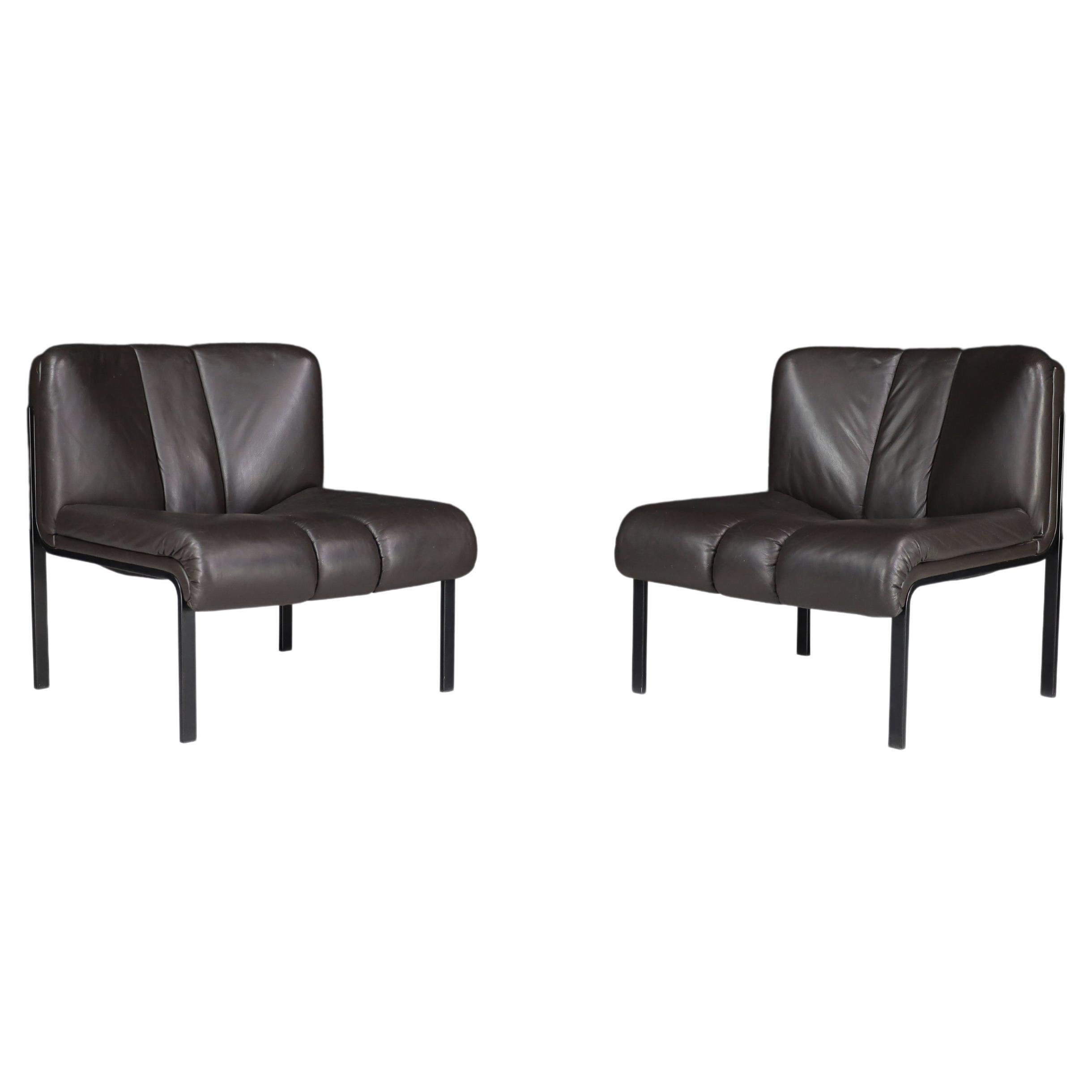 Hans Eichenberger for Girsberger ‘Eurochairs’ in Leather, Switserland, 1970s