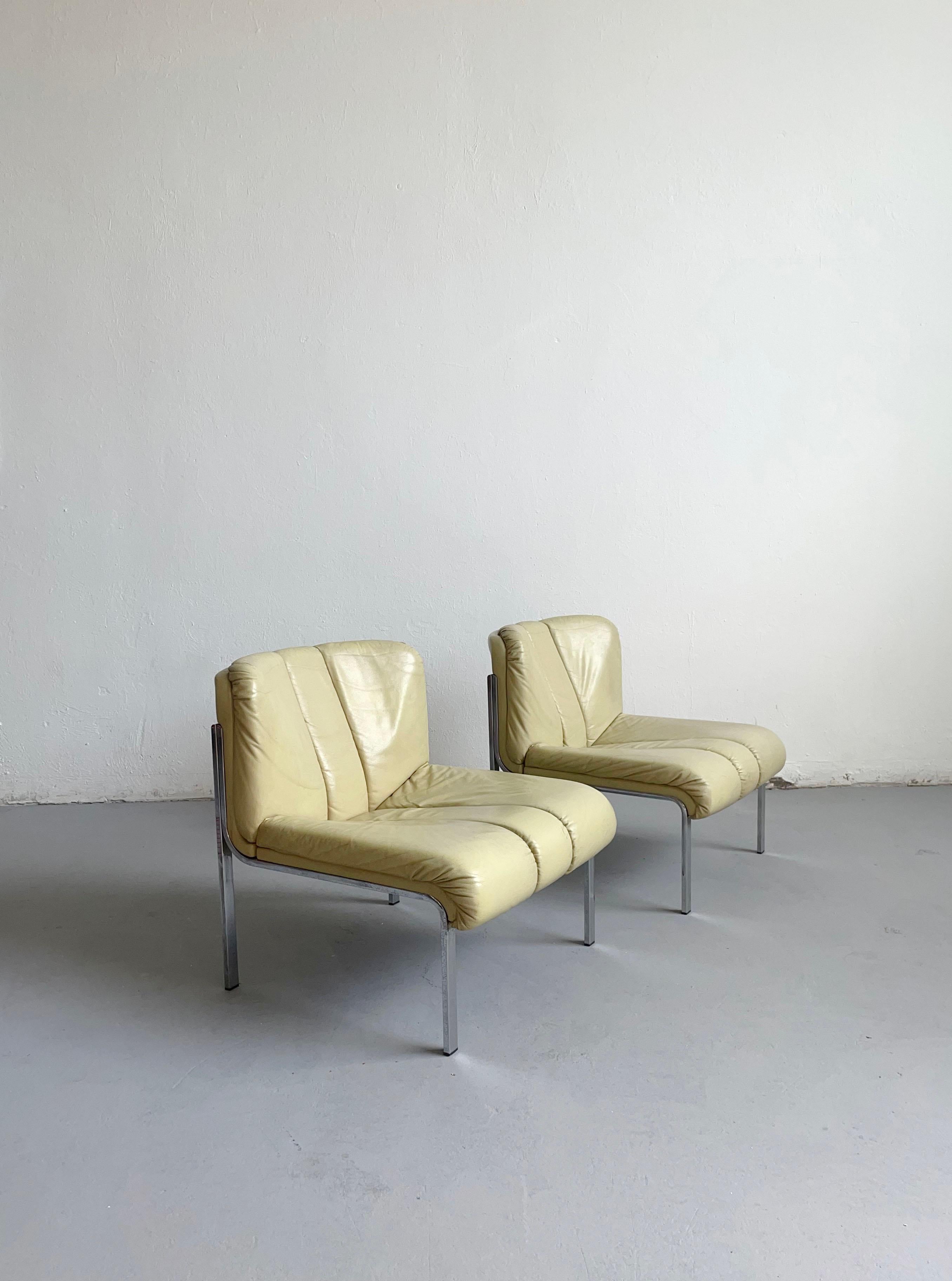 Plated Hans Eichenberger Lounge Chair Model 1200 for Girsberger Eurochair, Set of 2