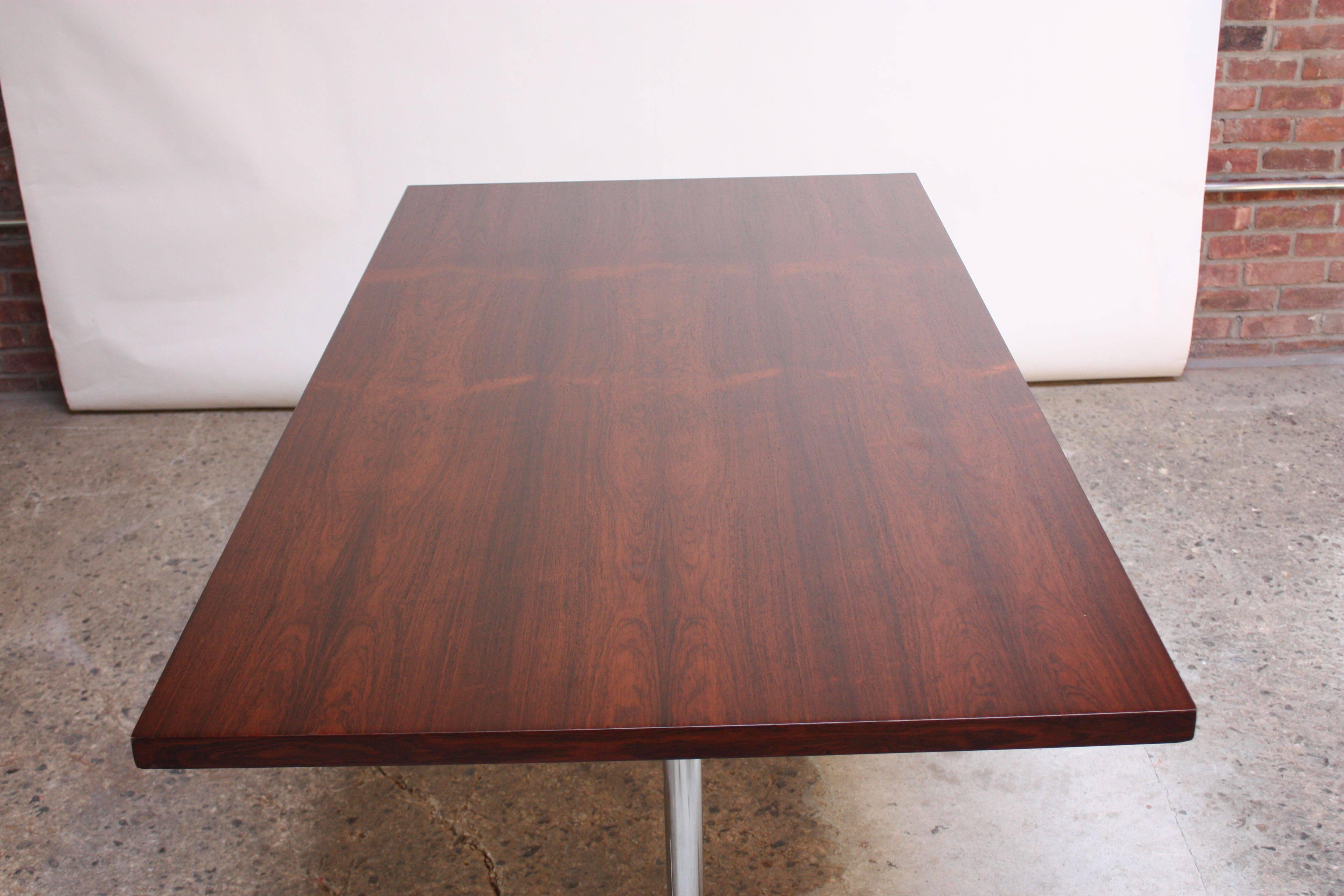 Mid-Century Modern Hans Eichenberger 'Omega' Table in Rosewood and Chrome