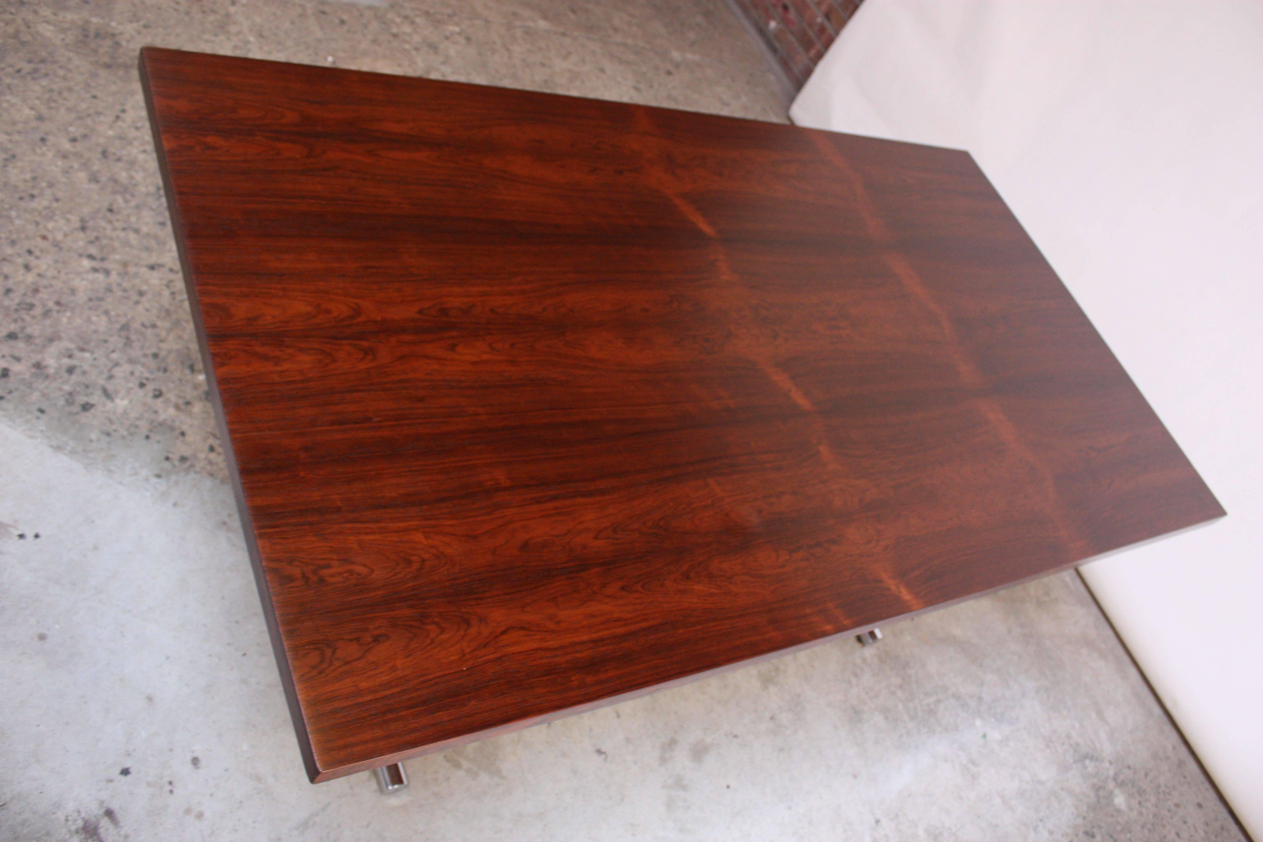 Swiss Hans Eichenberger 'Omega' Table in Rosewood and Chrome