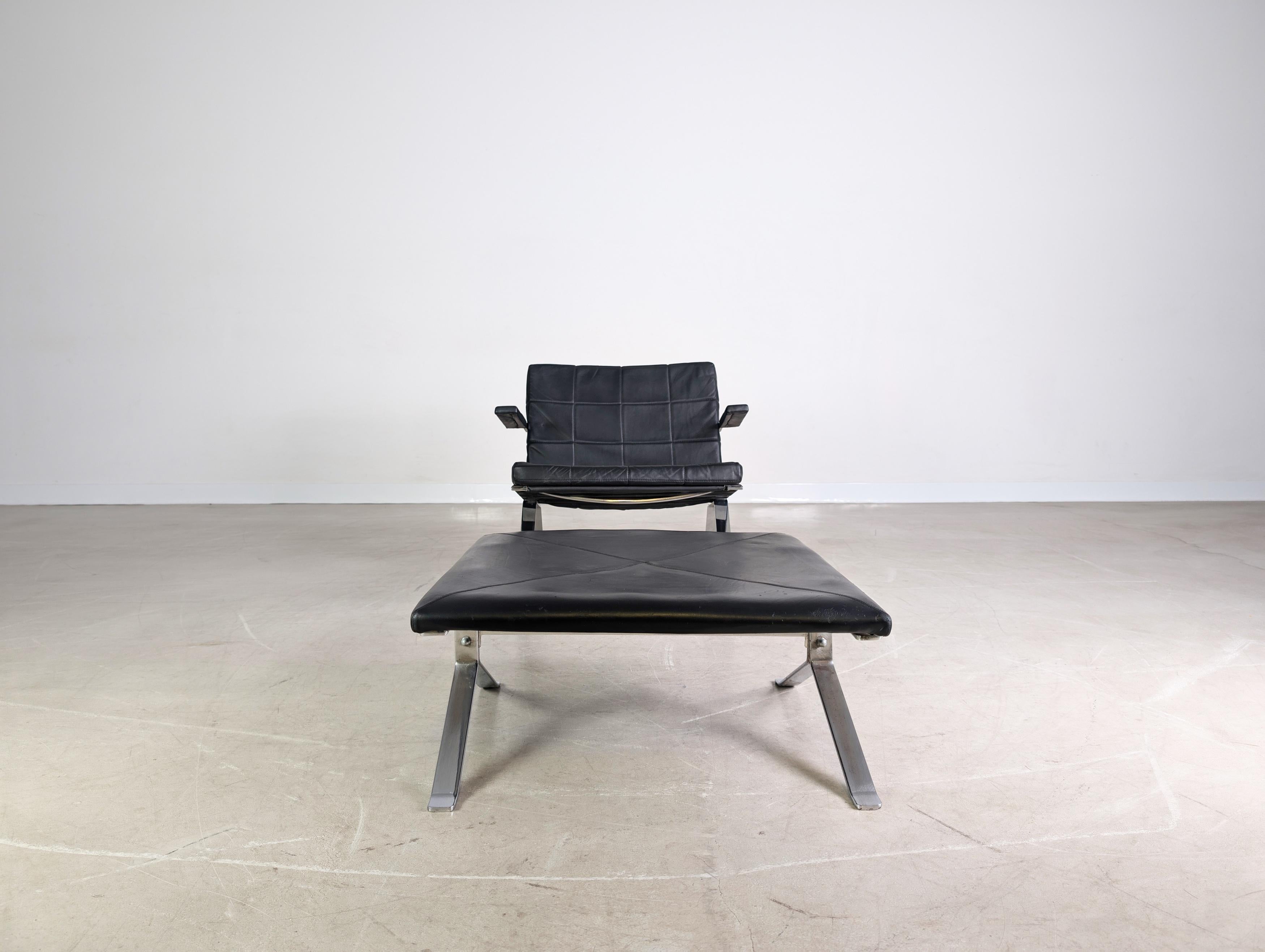 Hans Eichenberger Sessel Eurochair 1600 WK Möbel + Ottoman (Moderne der Mitte des Jahrhunderts) im Angebot