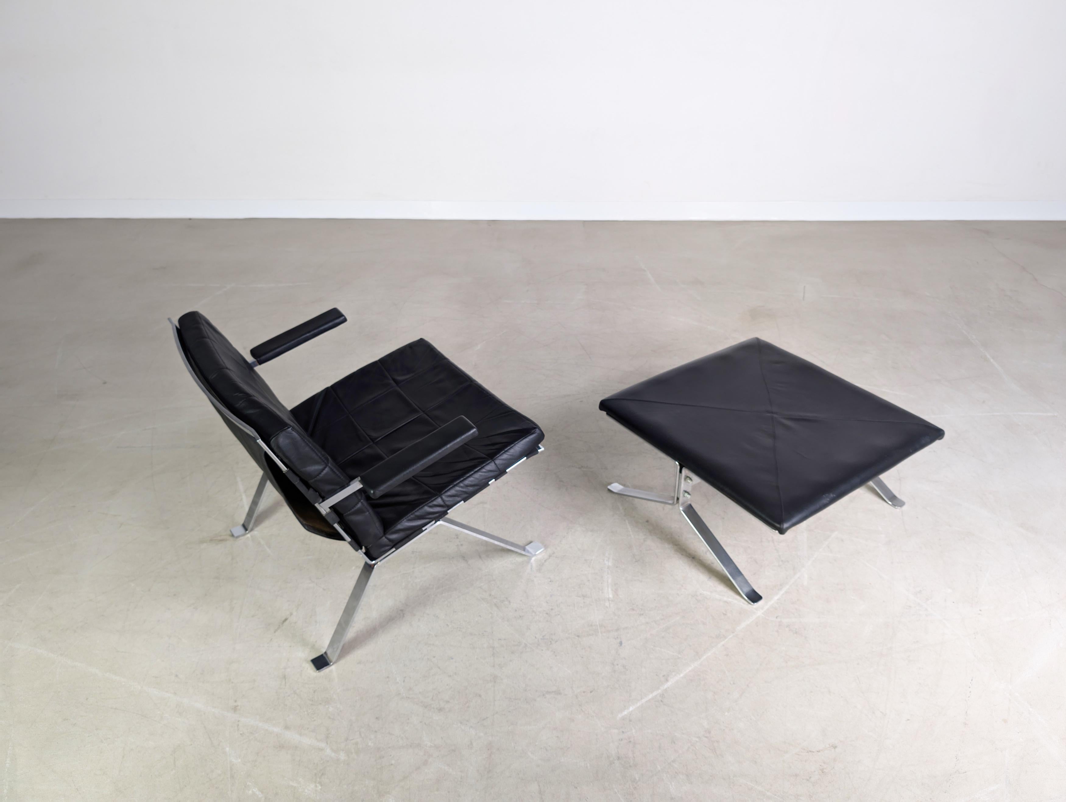 Hans Eichenberger Sessel Eurochair 1600 WK Möbel + Ottoman (Stahl) im Angebot