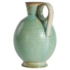 Hans Erik Rosenkvist, Vase, Green Stoneware, A&J Höganäs, Sweden, 1930s