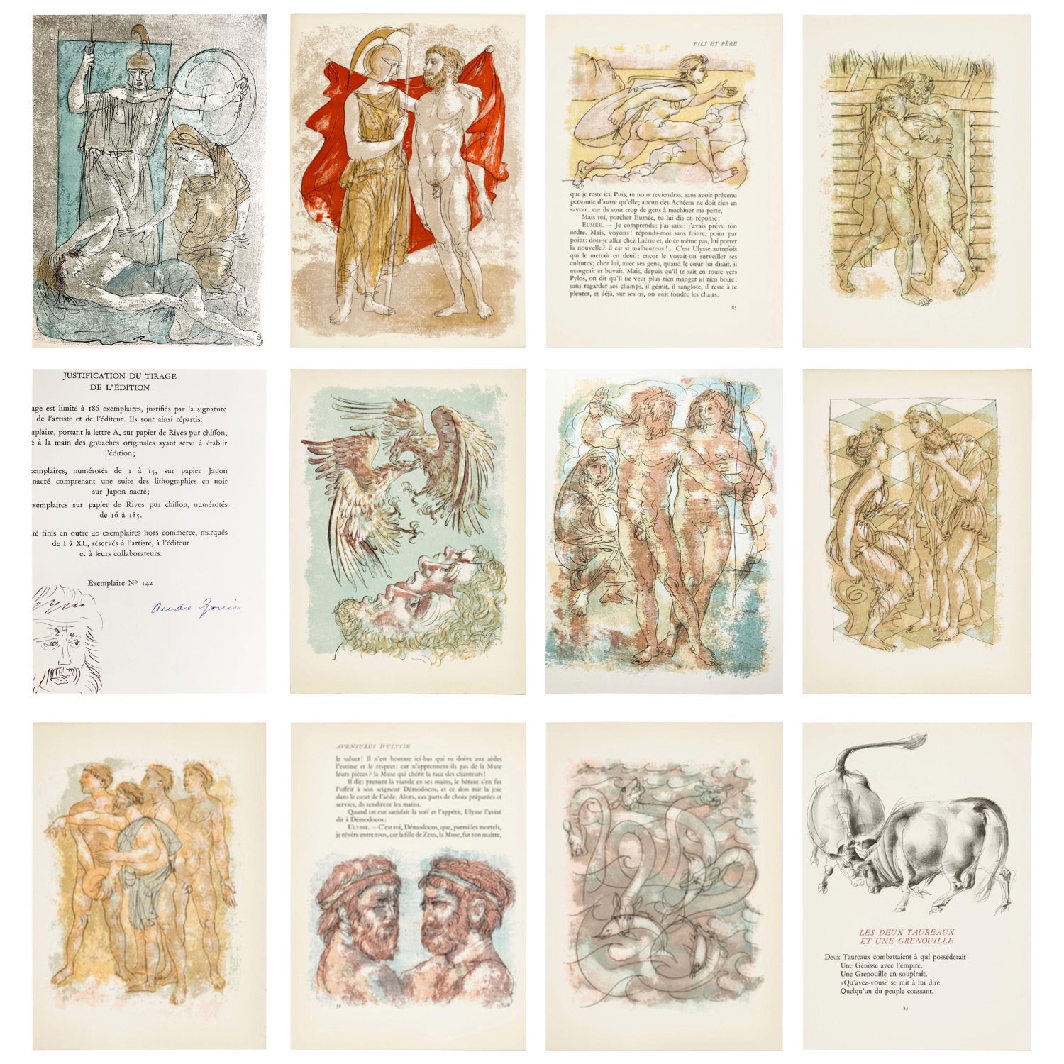 Hans Erni Odyssee Fables Color Lithograph Portfolios 1955 1957 Lausanne France For Sale At 1stdibs