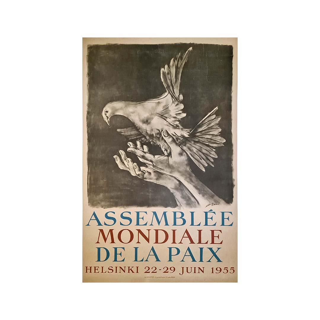 1955 original poster by Hans Erni - World Peace Assembly For Sale 1