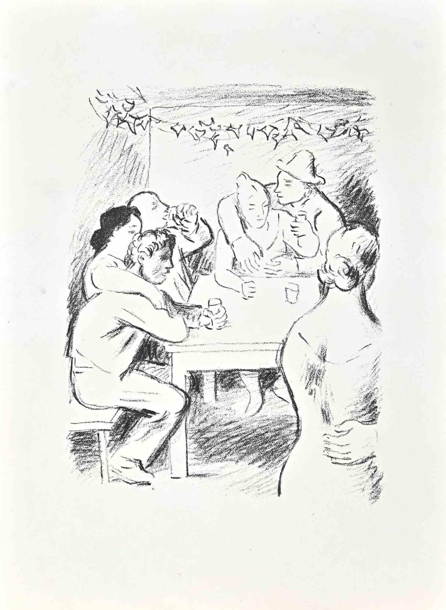 A tavola - Litografia di Hans Erni - Anni '60