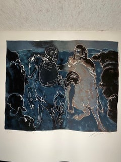Horses 2, Israel (1966) by Hans Erni - Lithograph 50x70 cm