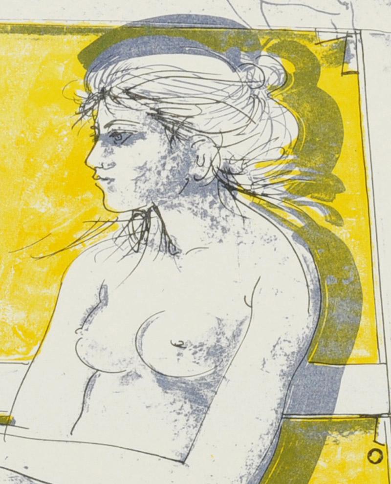 Der Maler und sein Modell
Farblithographie auf BFK Rives Papier
Nummeriert und vom Künstler mit Bleistift signiert
Auflage 200 (77/200) in Farben gedruckt
Es gibt auch eine schwarz-weiße Ausgabe mit 150 Exemplaren.
Zustand: Ausgezeichnet
Bild: