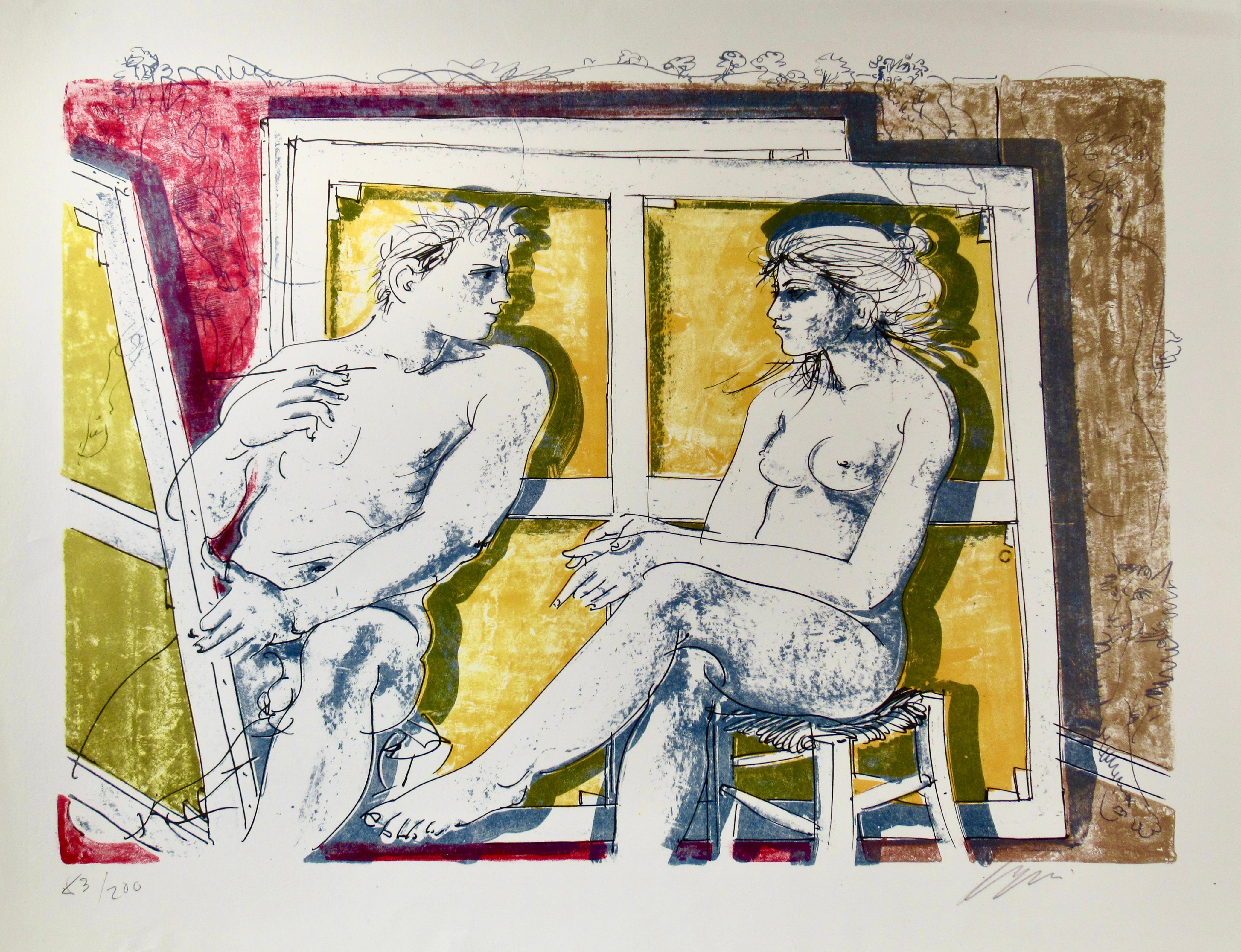 The Peintre et son Modele (Le peintre et son modèle) - Print de Hans Erni