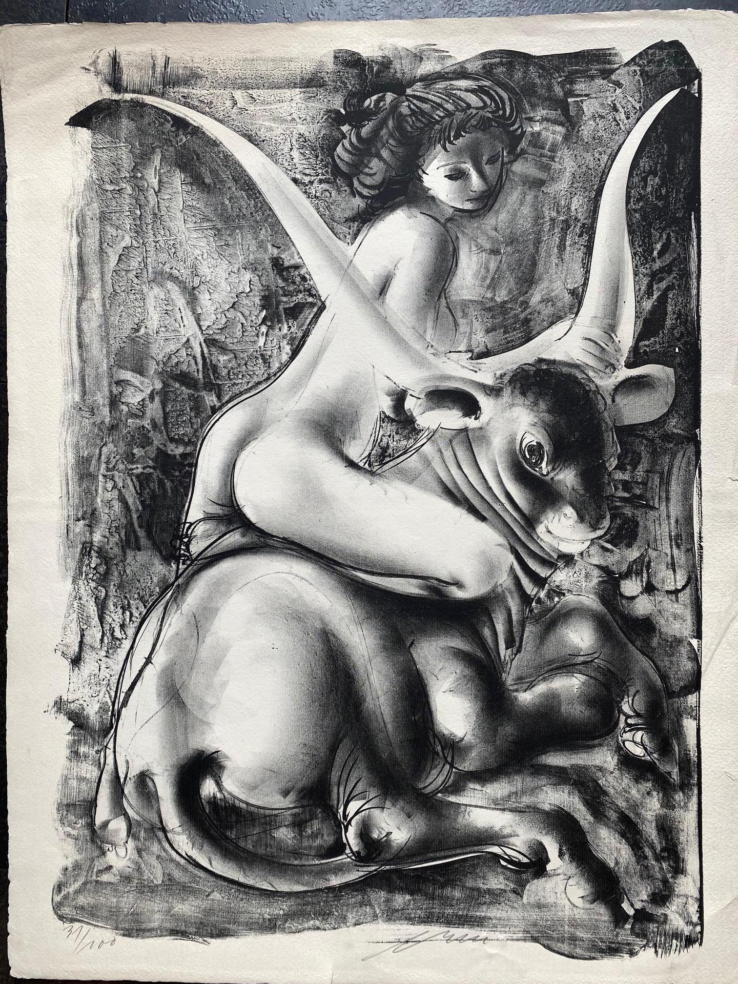 L'enlèvement d'Europe by Hans Erni - Print 43x60 cm For Sale 1
