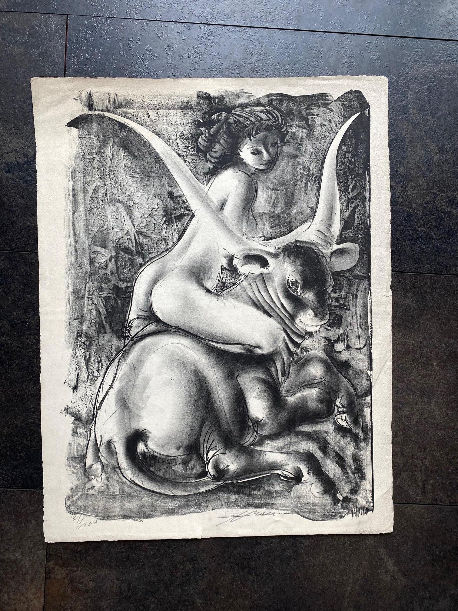 L'enlèvement d'Europe by Hans Erni - Print 43x60 cm For Sale 2