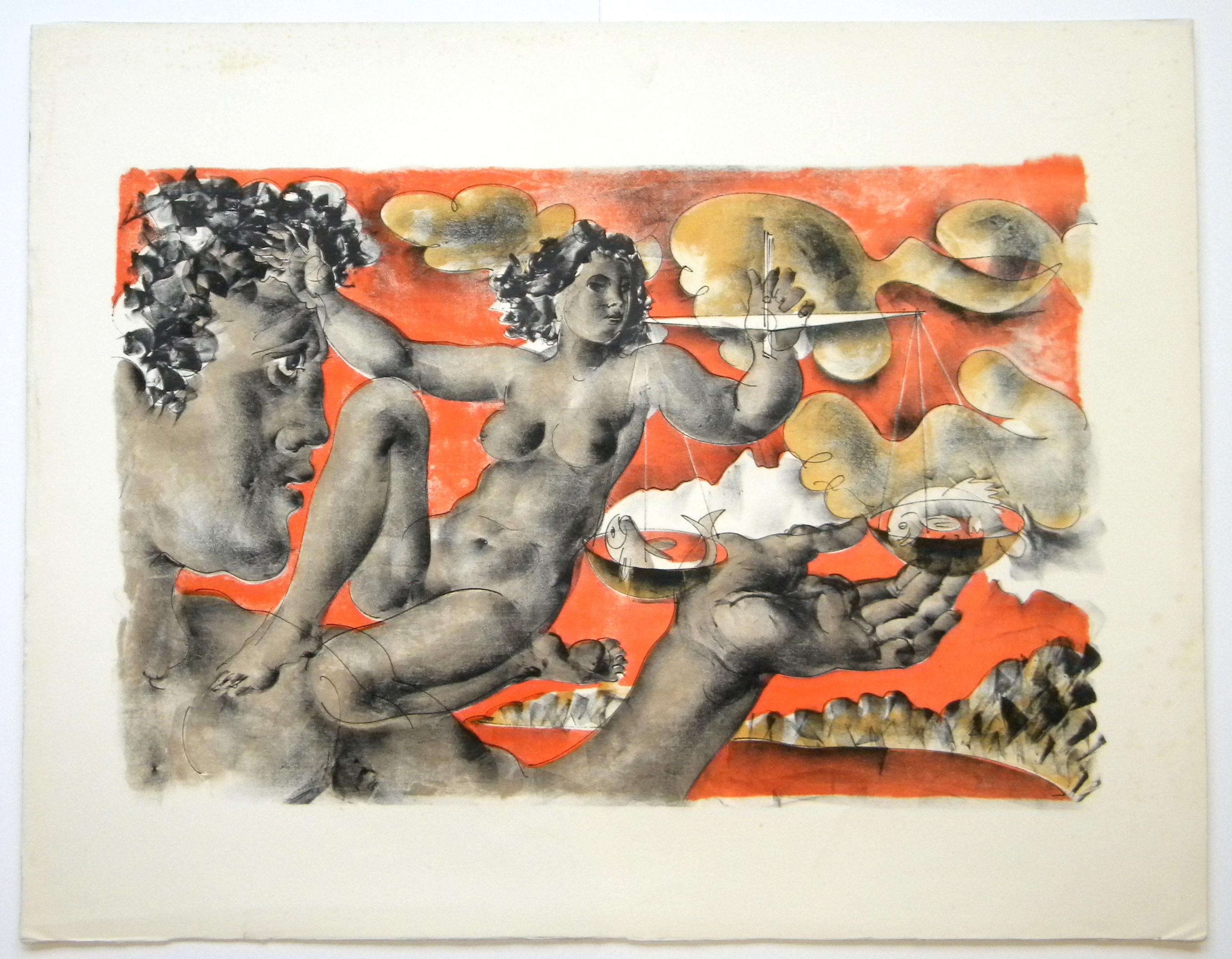 original lithograph - Print by Hans Erni