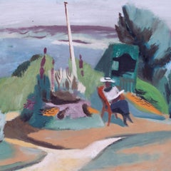 Sidonie on holiday in Cornwall by Hans Feibusch, oil on canvas, British, 20th C