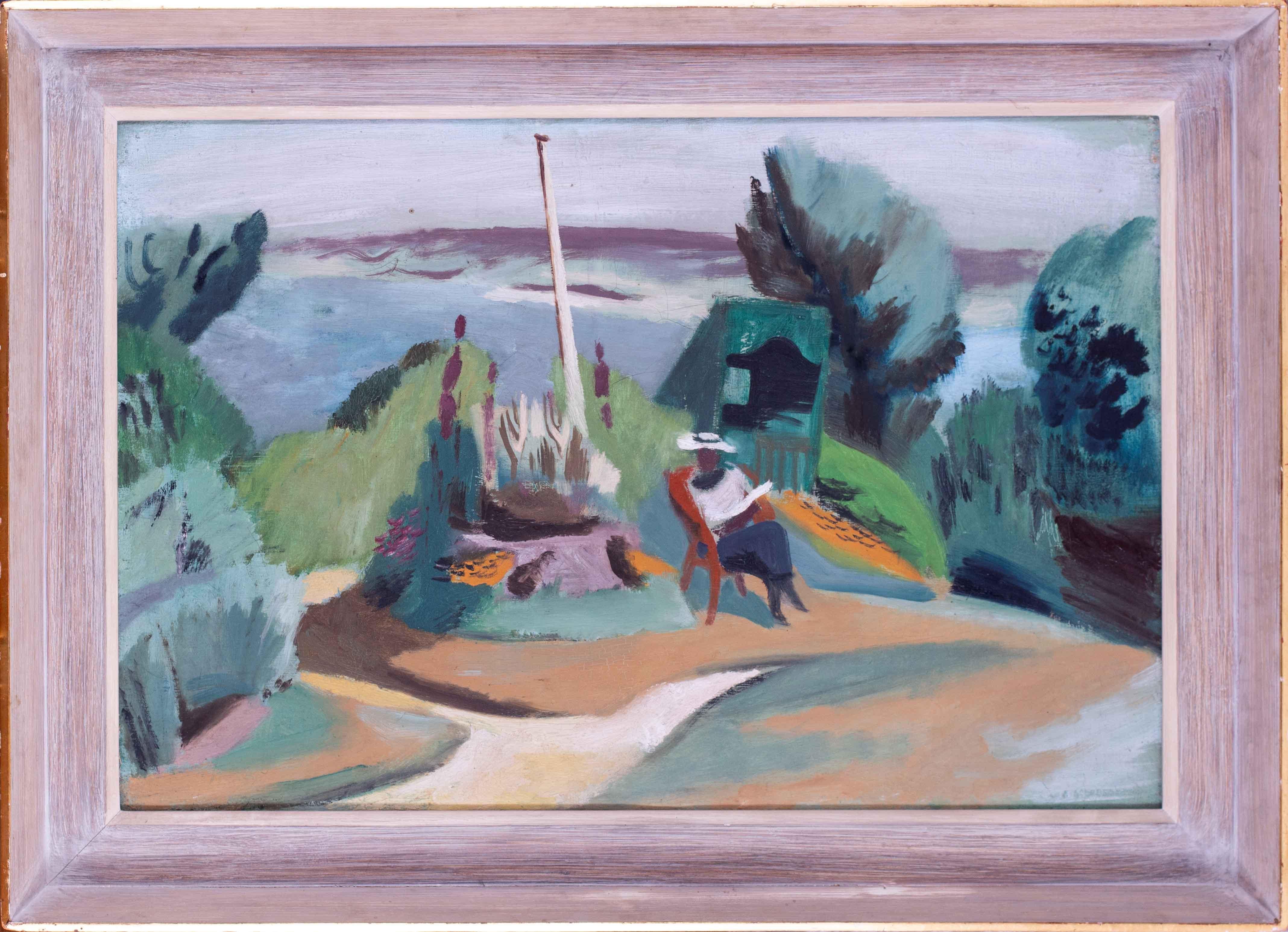 Sidonie im Urlaub in Cornwall von Hans Feibusch, Öl auf Leinwand, Großbritannien, 20.