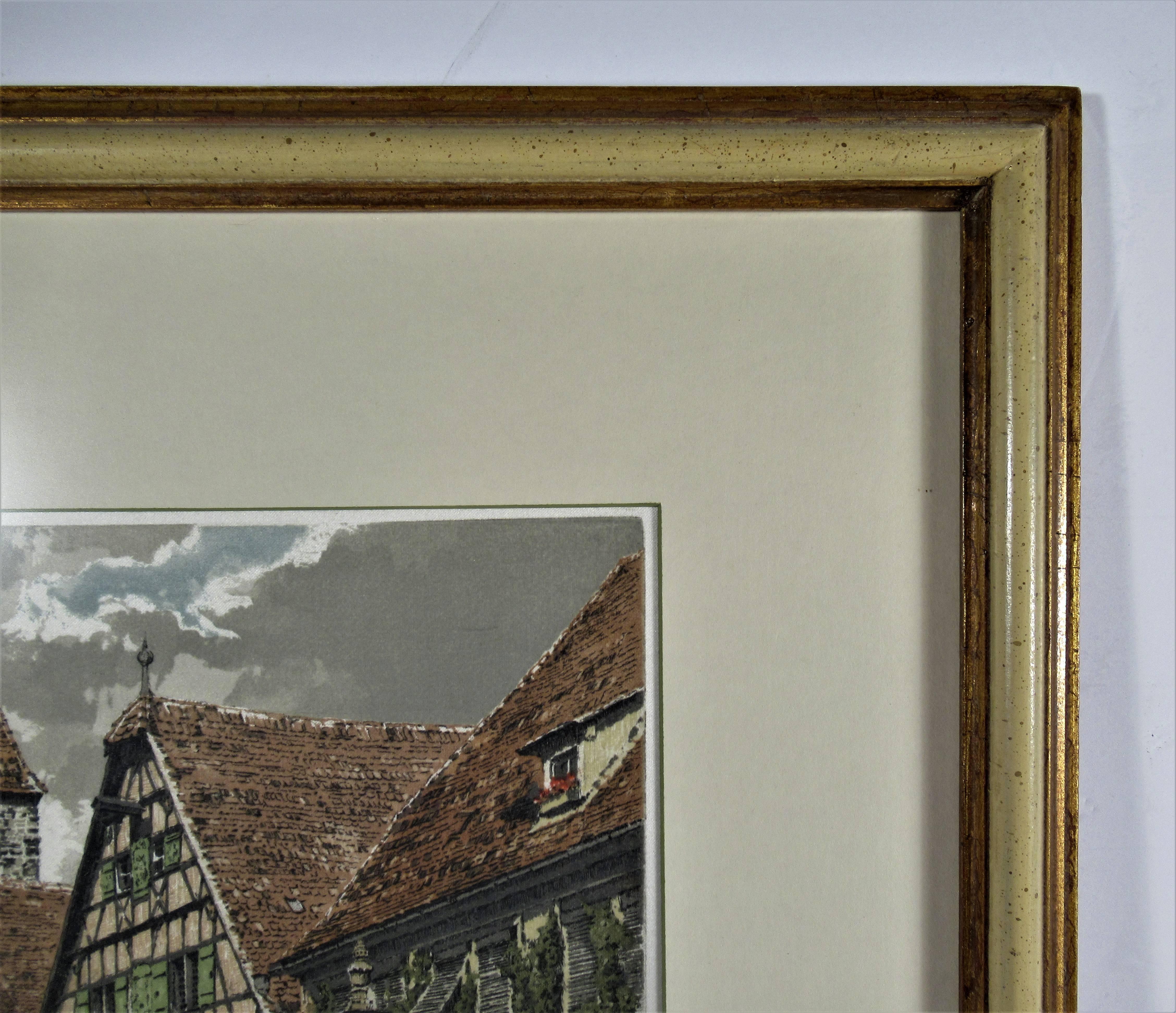 European Village - Realist Print by Hans Figura