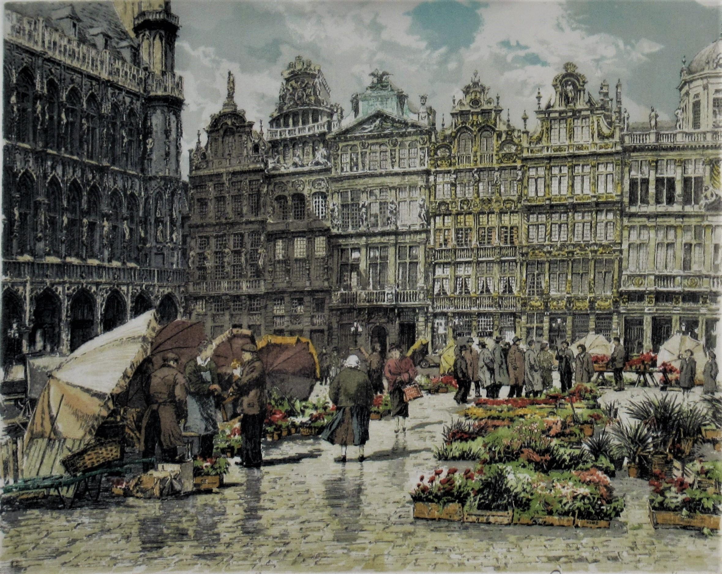Flower Market - Print by Hans Figura